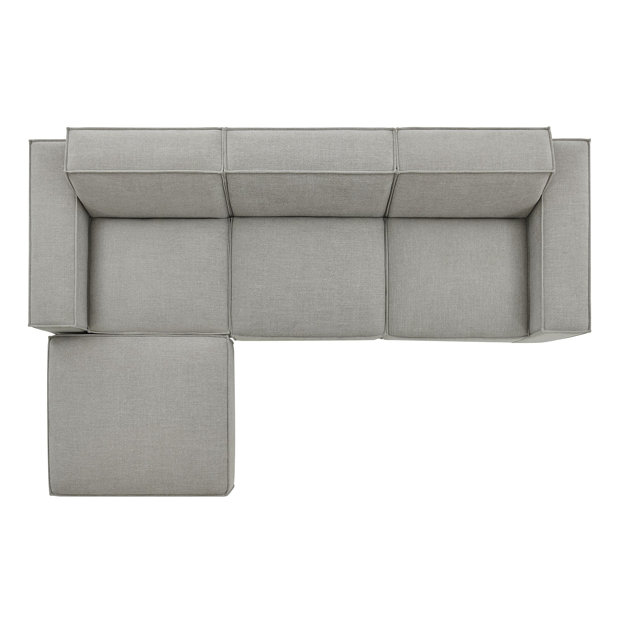 Modway EEI-7409 Restore 4-Piece Performance Fabric Upholstered Modular Sofa Set with Ottoman