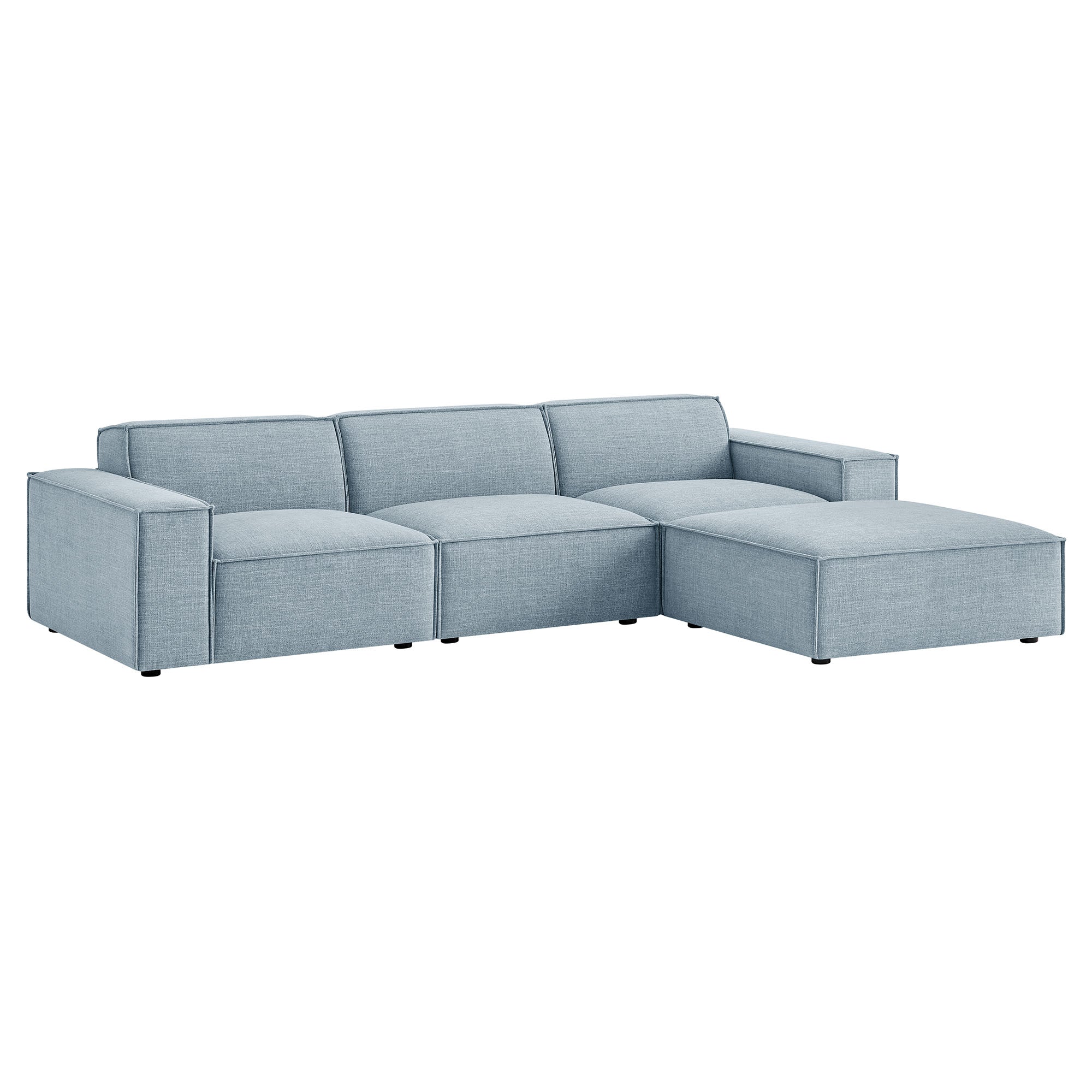 Modway EEI-7409 Restore 4-Piece Performance Fabric Upholstered Modular Sofa Set with Ottoman