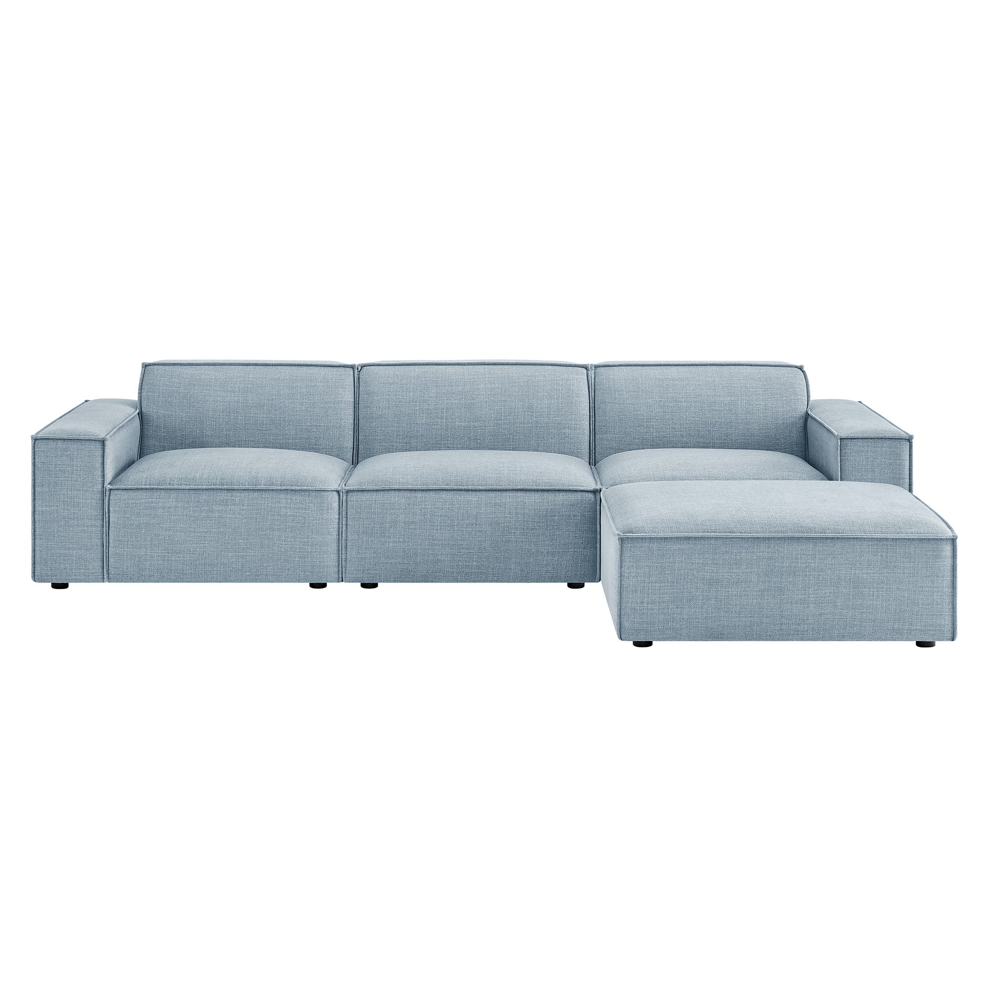 Modway EEI-7409 Restore 4-Piece Performance Fabric Upholstered Modular Sofa Set with Ottoman