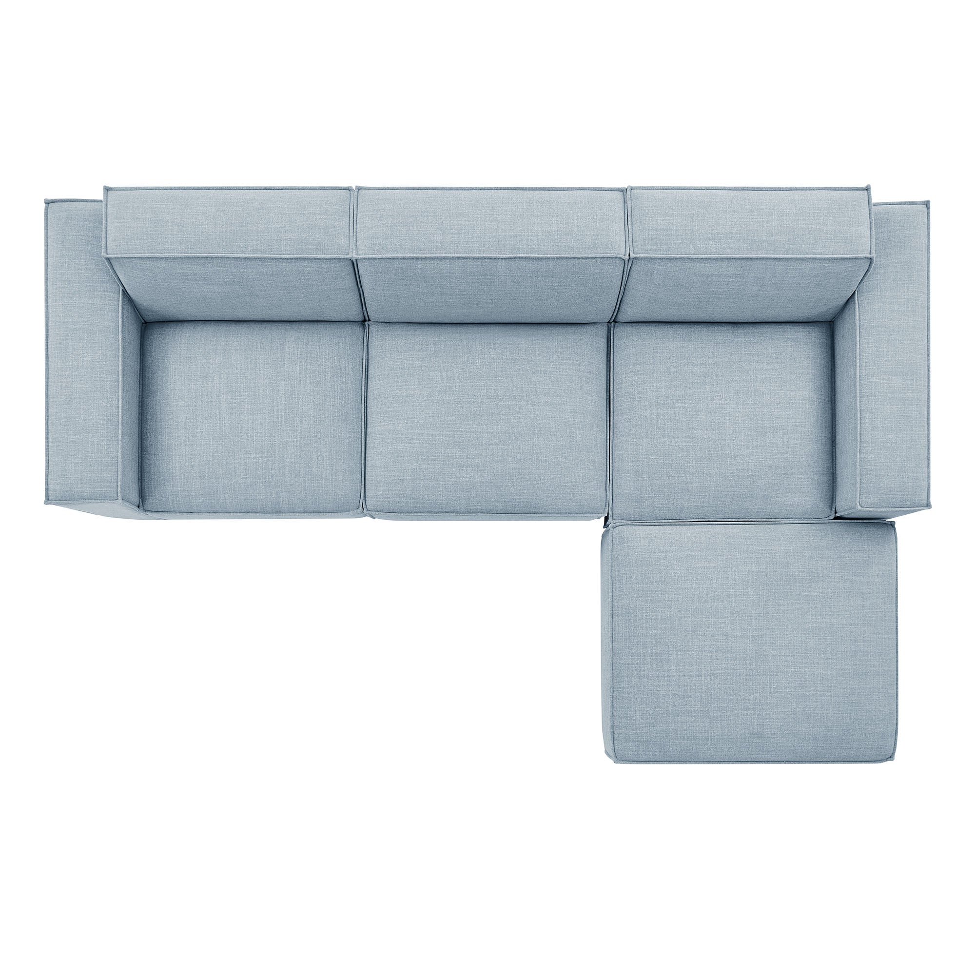 Modway EEI-7409 Restore 4-Piece Performance Fabric Upholstered Modular Sofa Set with Ottoman