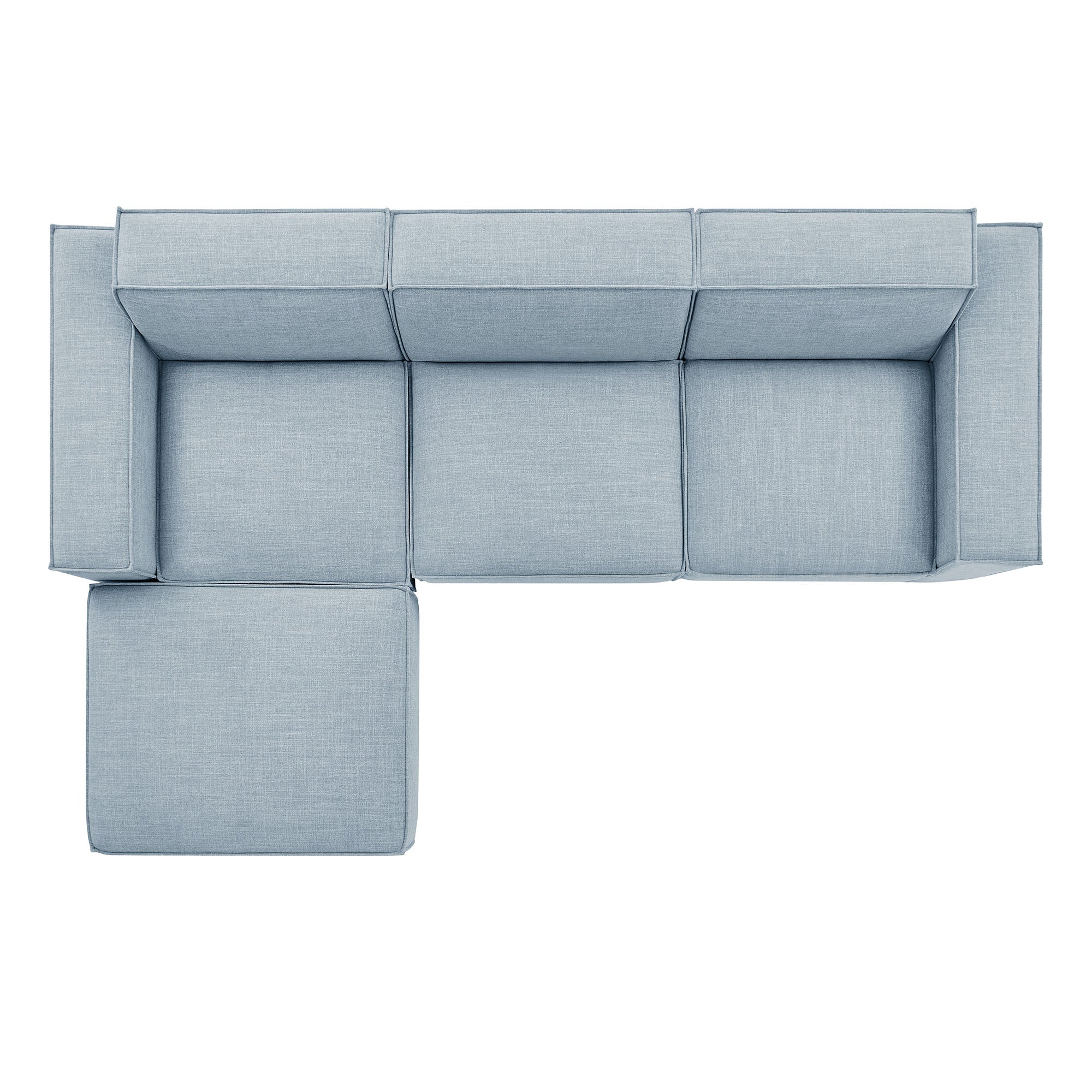 Modway EEI-7409 Restore 4-Piece Performance Fabric Upholstered Modular Sofa Set with Ottoman