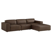Modway EEI-7410 Restore 4-Piece Vegan Leather Modular Sofa Set with Ottoman