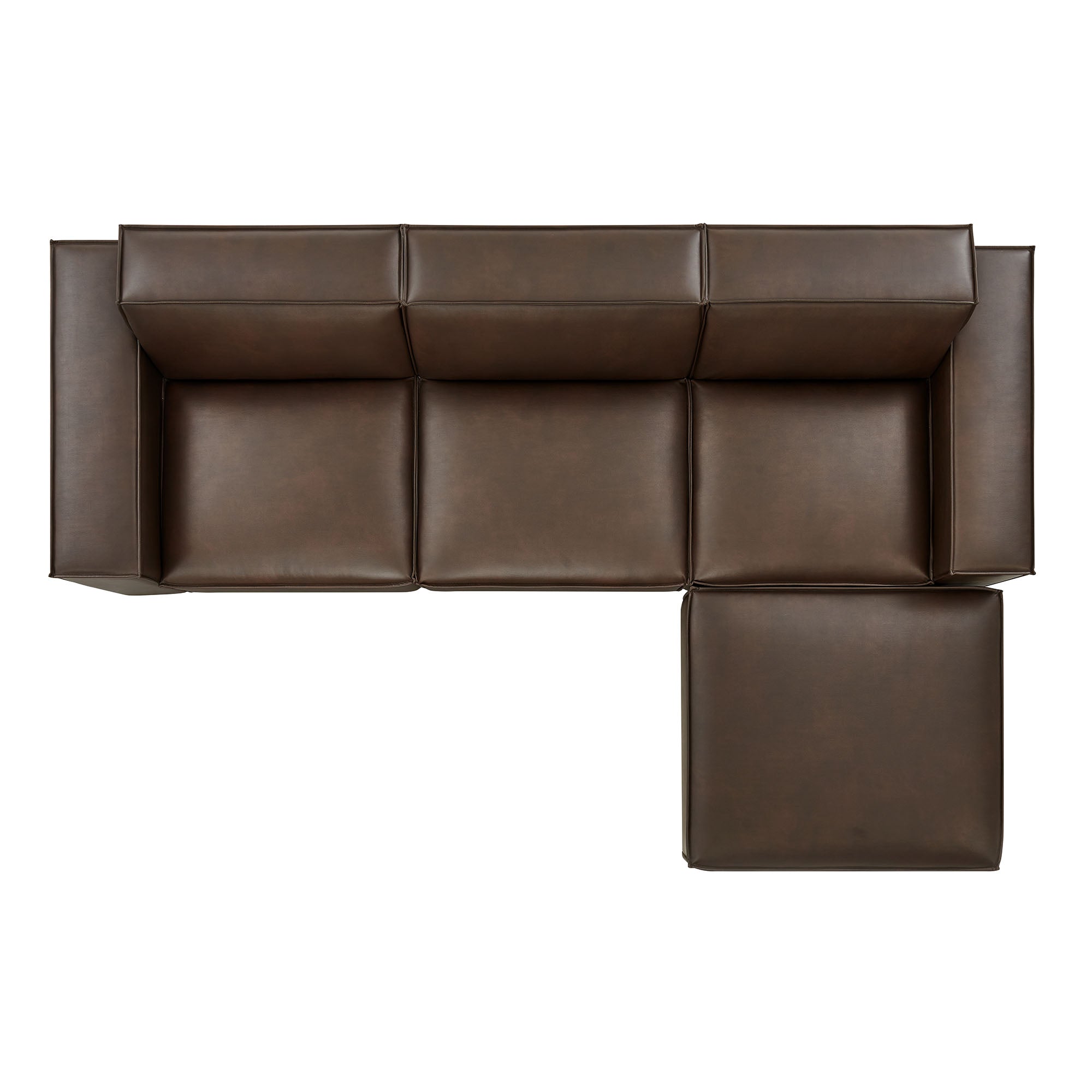 Modway EEI-7410 Restore 4-Piece Vegan Leather Modular Sofa Set with Ottoman
