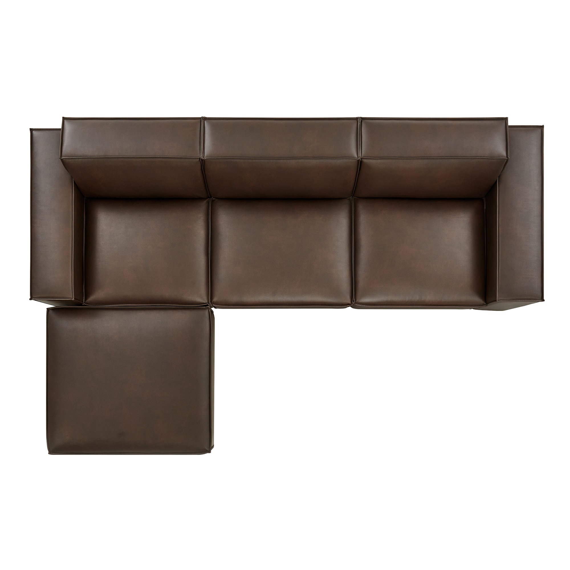 Modway EEI-7410 Restore 4-Piece Vegan Leather Modular Sofa Set with Ottoman
