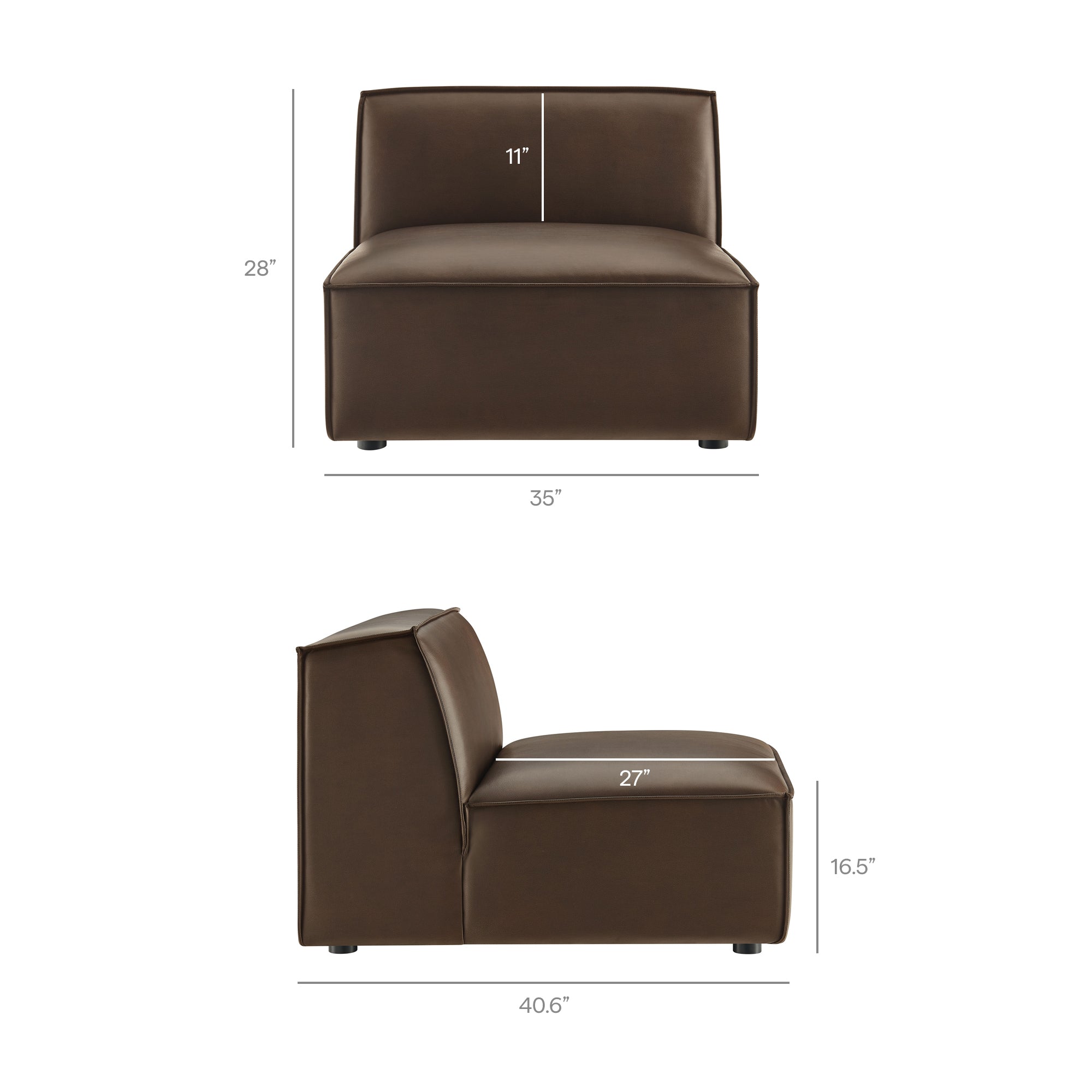 Modway EEI-7410 Restore 4-Piece Vegan Leather Modular Sofa Set with Ottoman