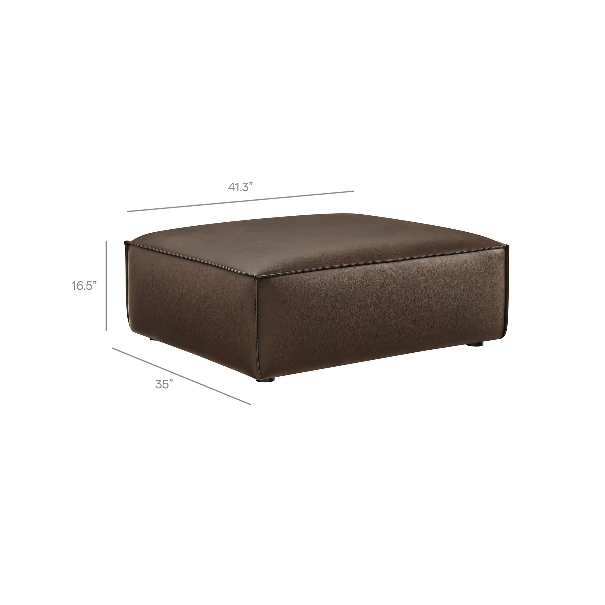 Modway EEI-7410 Restore 4-Piece Vegan Leather Modular Sofa Set with Ottoman