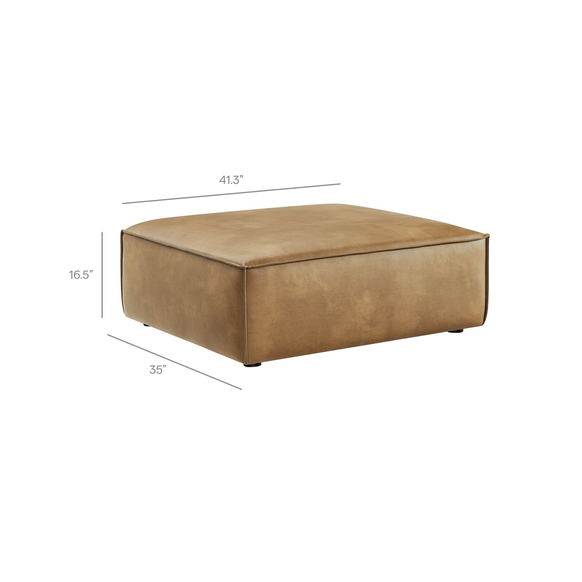 Modway EEI-7410 Restore 4-Piece Vegan Leather Modular Sofa Set with Ottoman