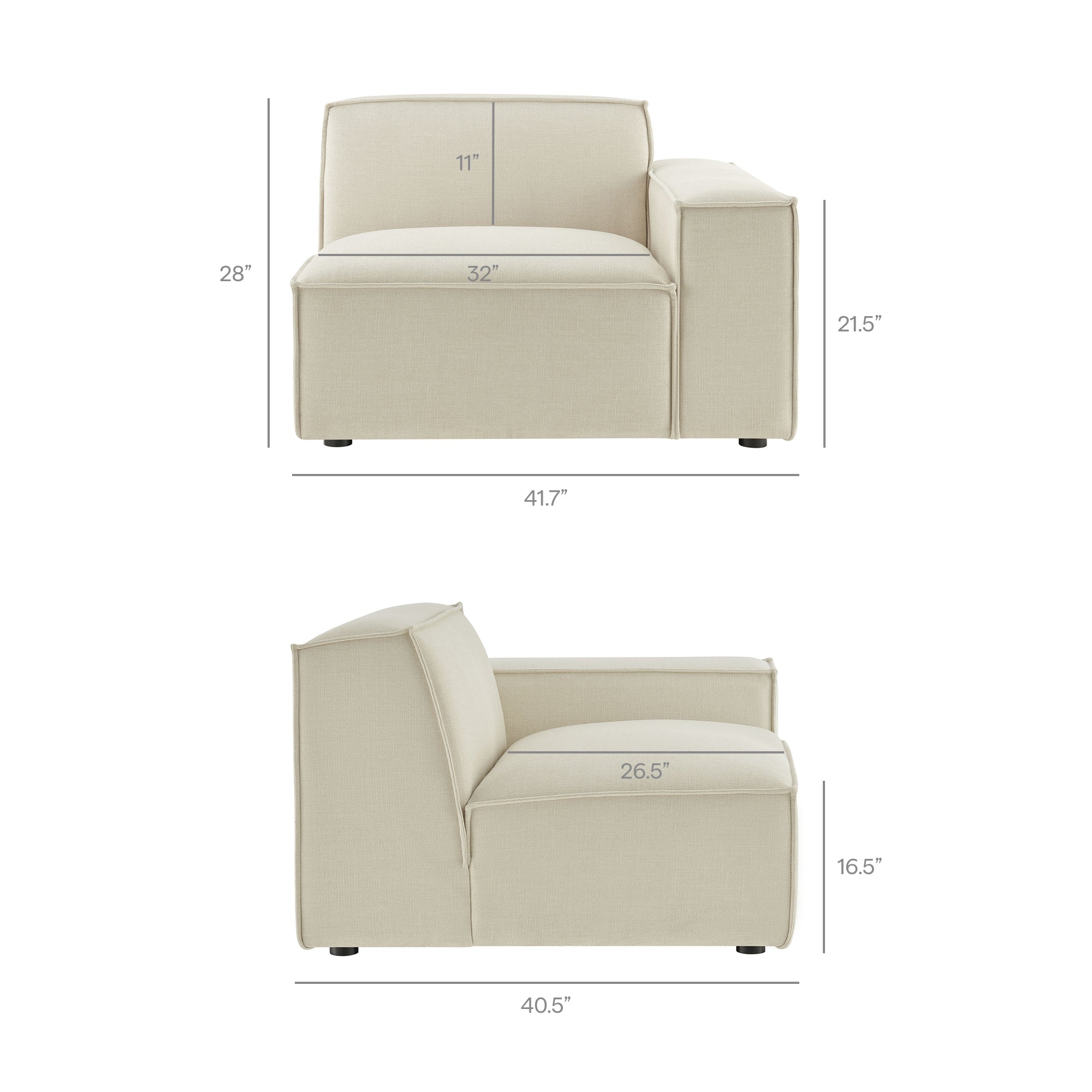Modway EEI-7411 Restore 5-Piece Performance Fabric Upholstered Modular L-Shaped Sofa