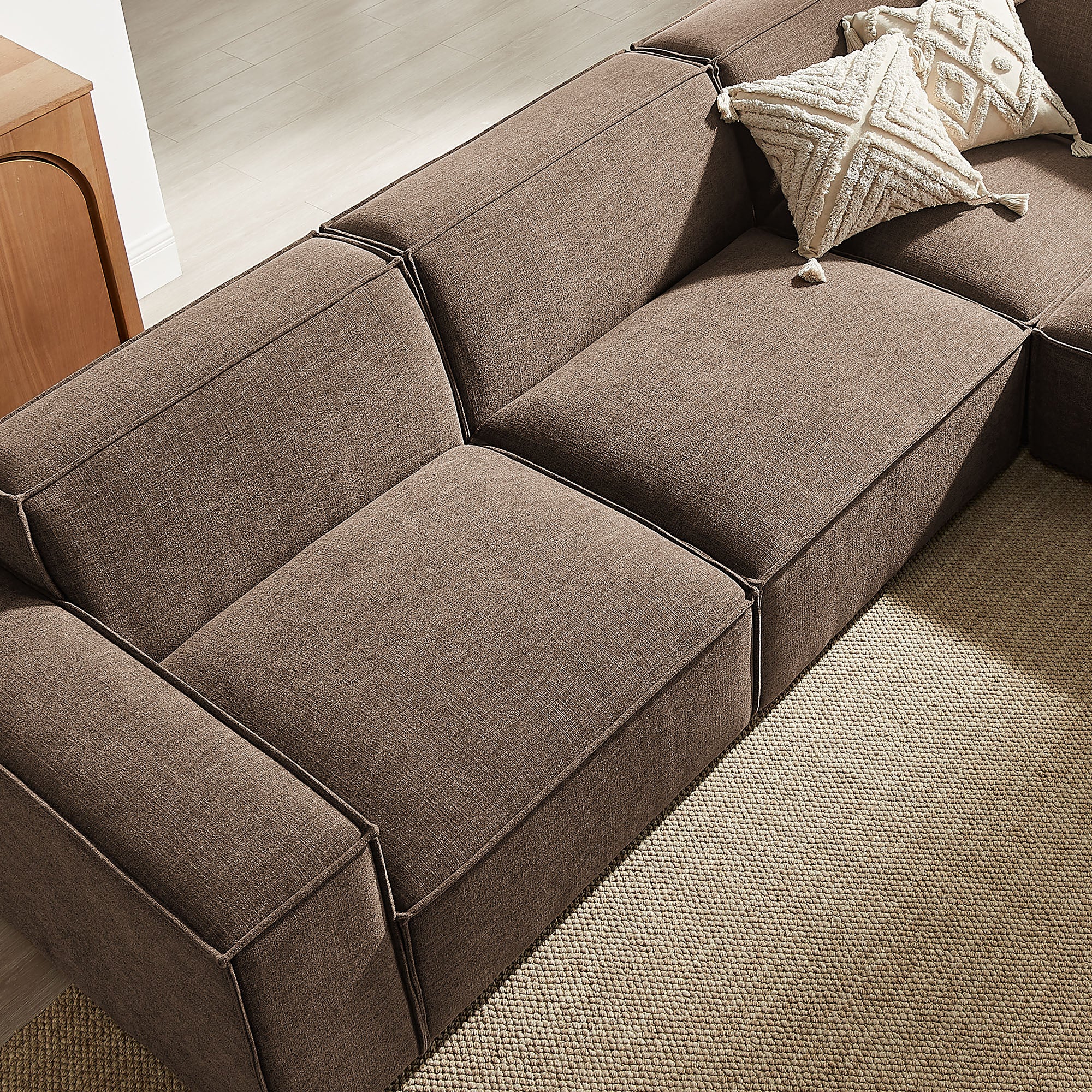 Modway EEI-7411 Restore 5-Piece Performance Fabric Upholstered Modular L-Shaped Sofa