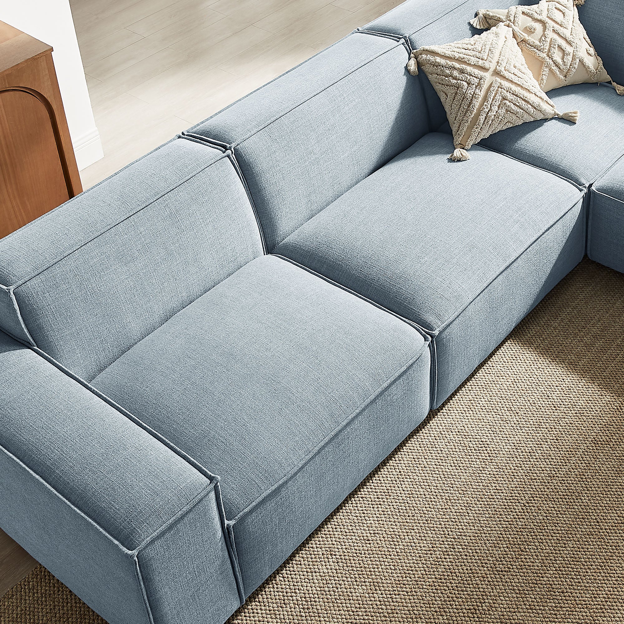 Modway EEI-7411 Restore 5-Piece Performance Fabric Upholstered Modular L-Shaped Sofa