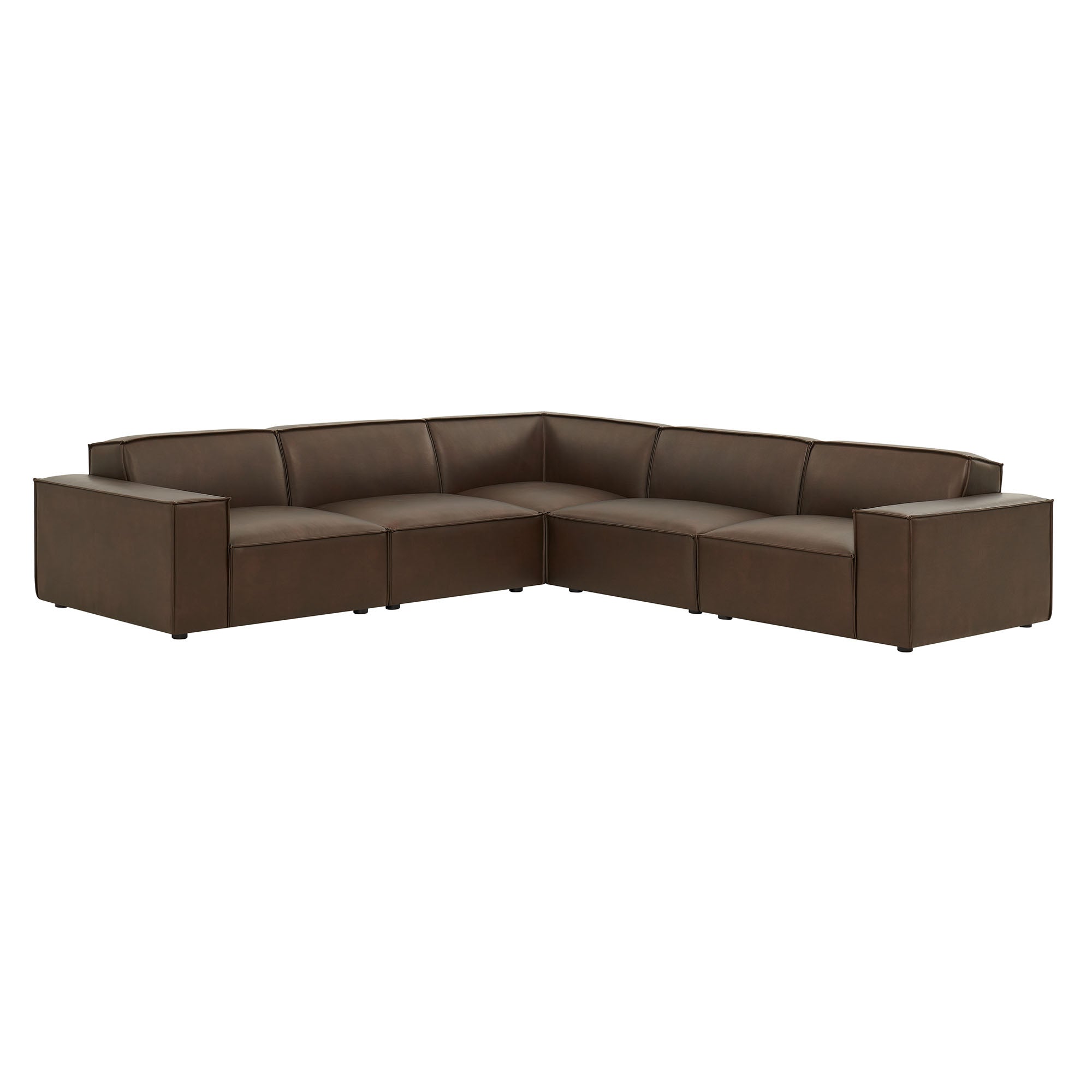 Modway EEI-7412 Restore 5-Piece Vegan Leather Modular L-Shaped Sofa