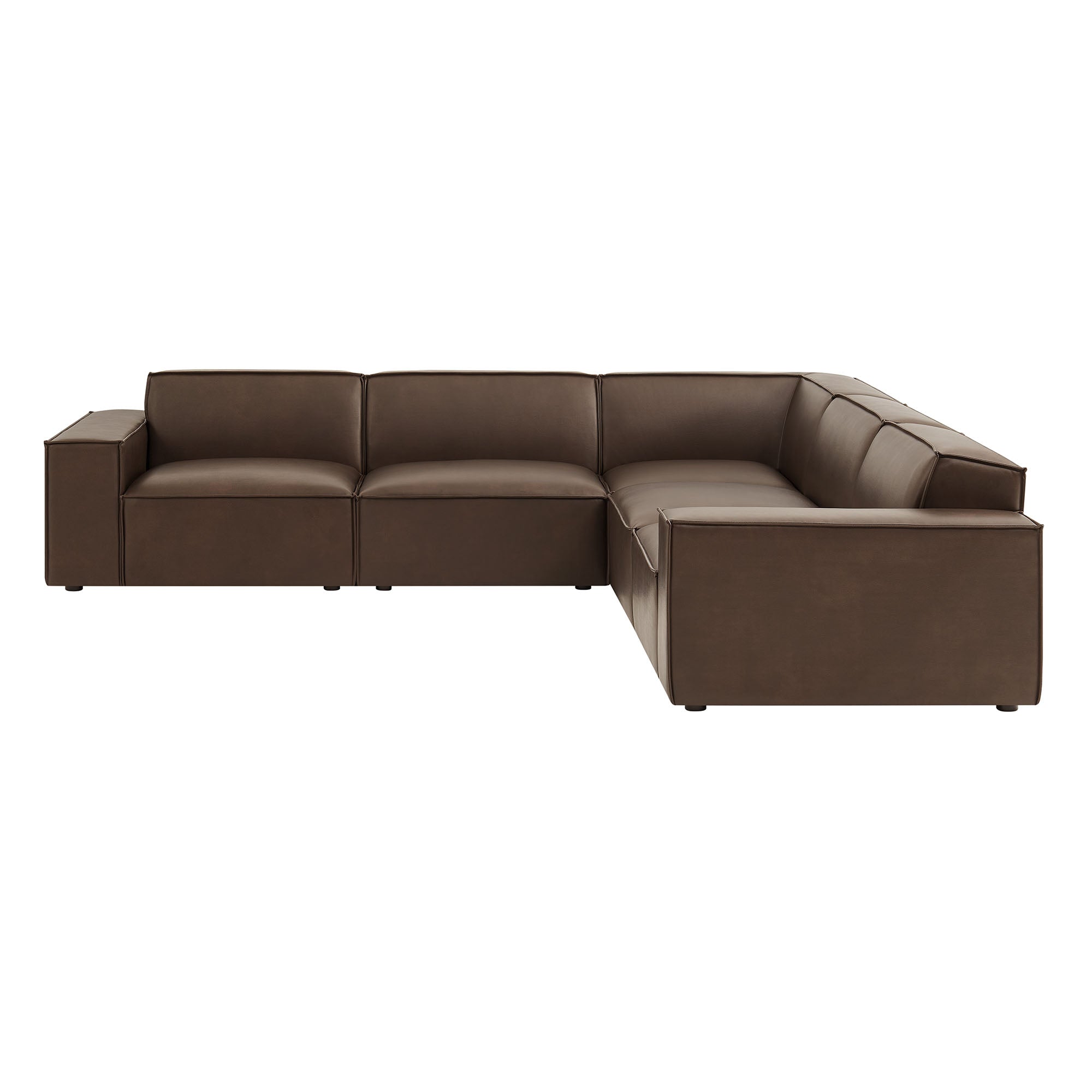 Modway EEI-7412 Restore 5-Piece Vegan Leather Modular L-Shaped Sofa