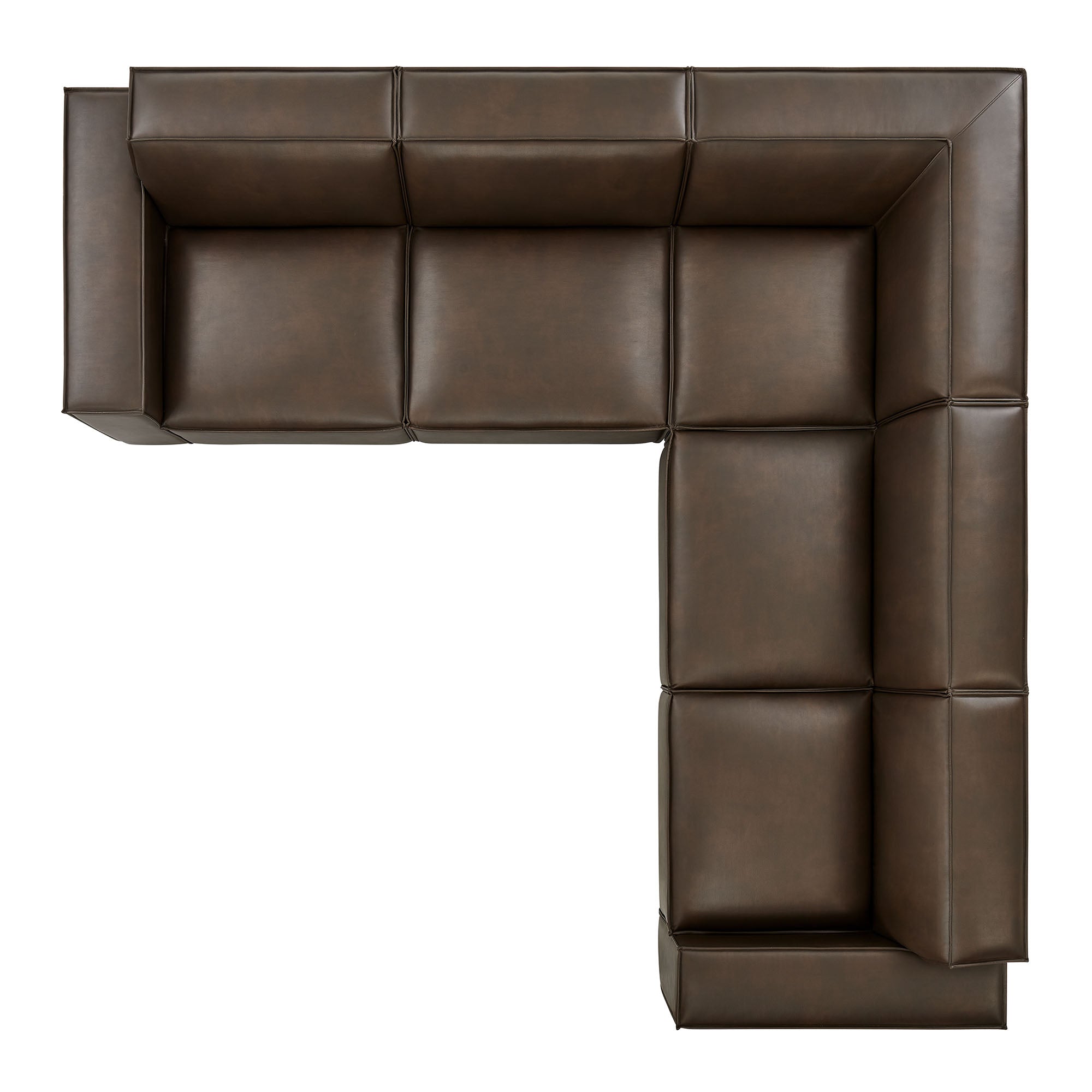 Modway EEI-7412 Restore 5-Piece Vegan Leather Modular L-Shaped Sofa