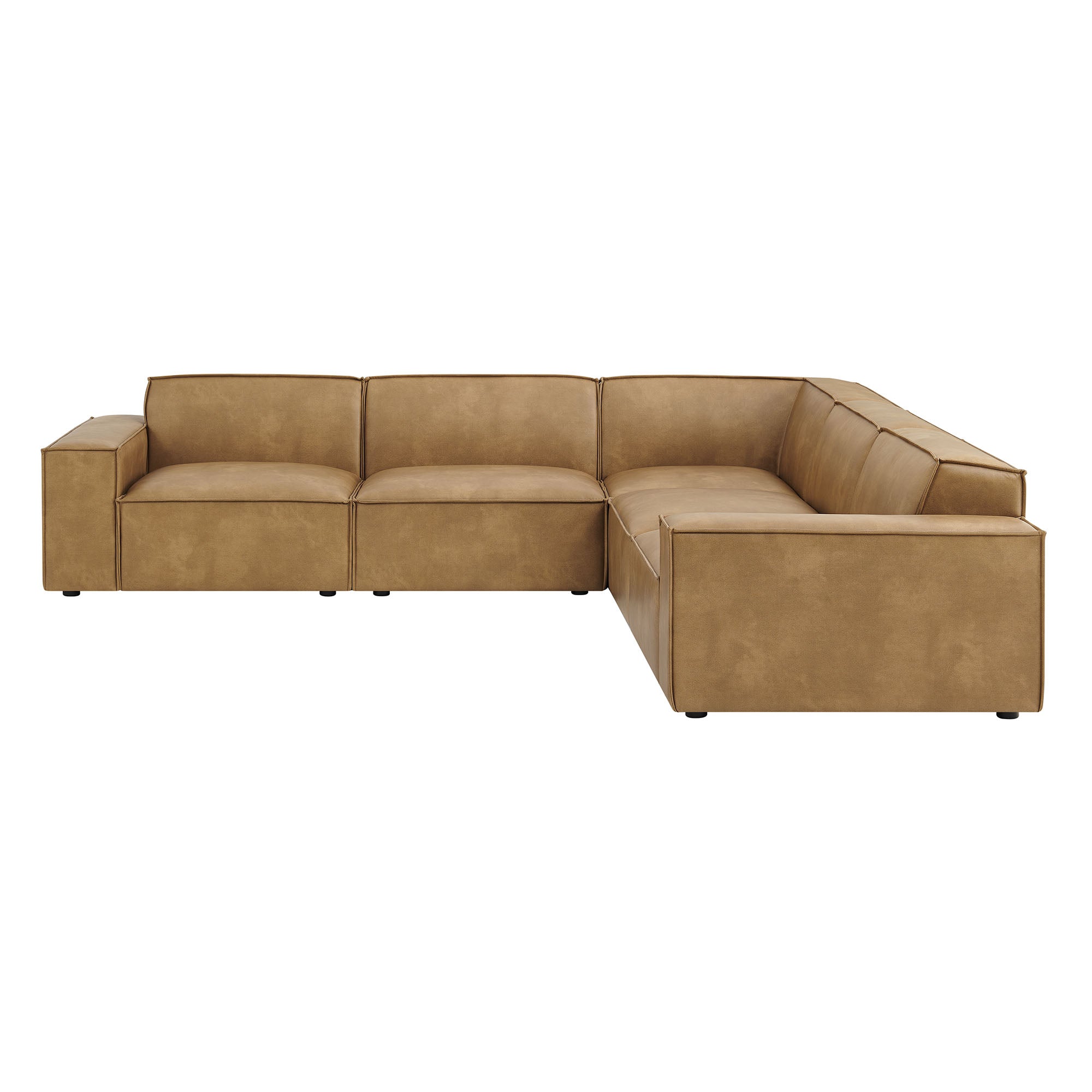 Modway EEI-7412 Restore 5-Piece Vegan Leather Modular L-Shaped Sofa