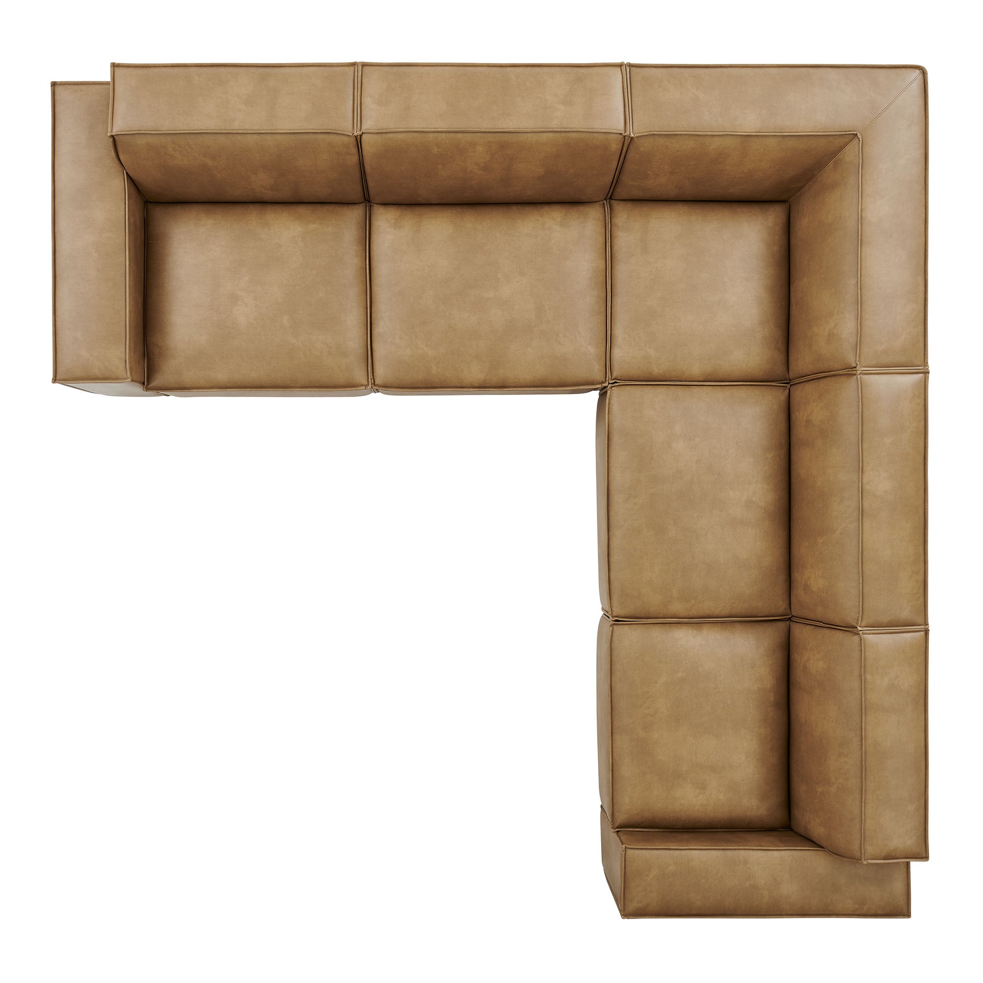 Modway EEI-7412 Restore 5-Piece Vegan Leather Modular L-Shaped Sofa