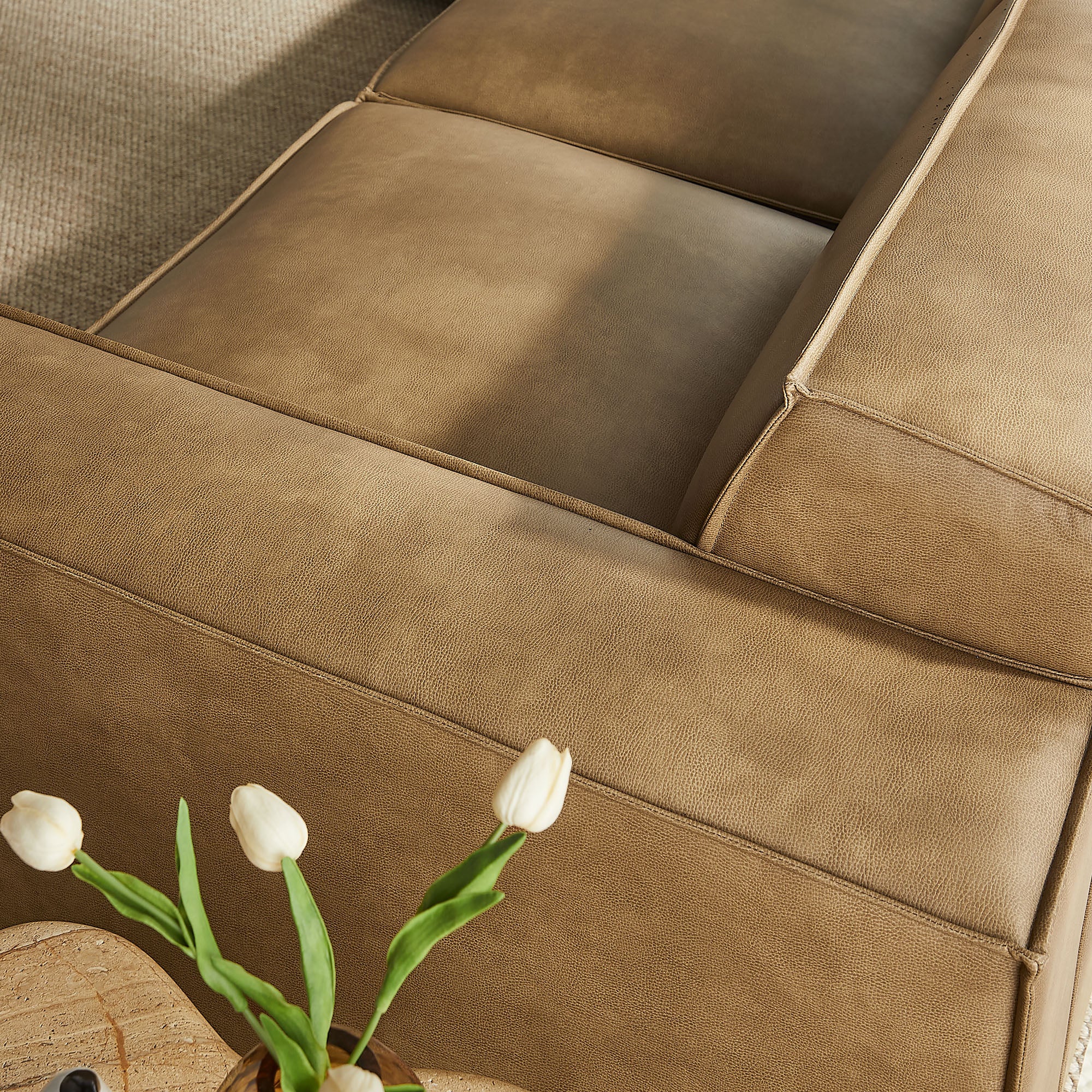 Modway EEI-7412 Restore 5-Piece Vegan Leather Modular L-Shaped Sofa