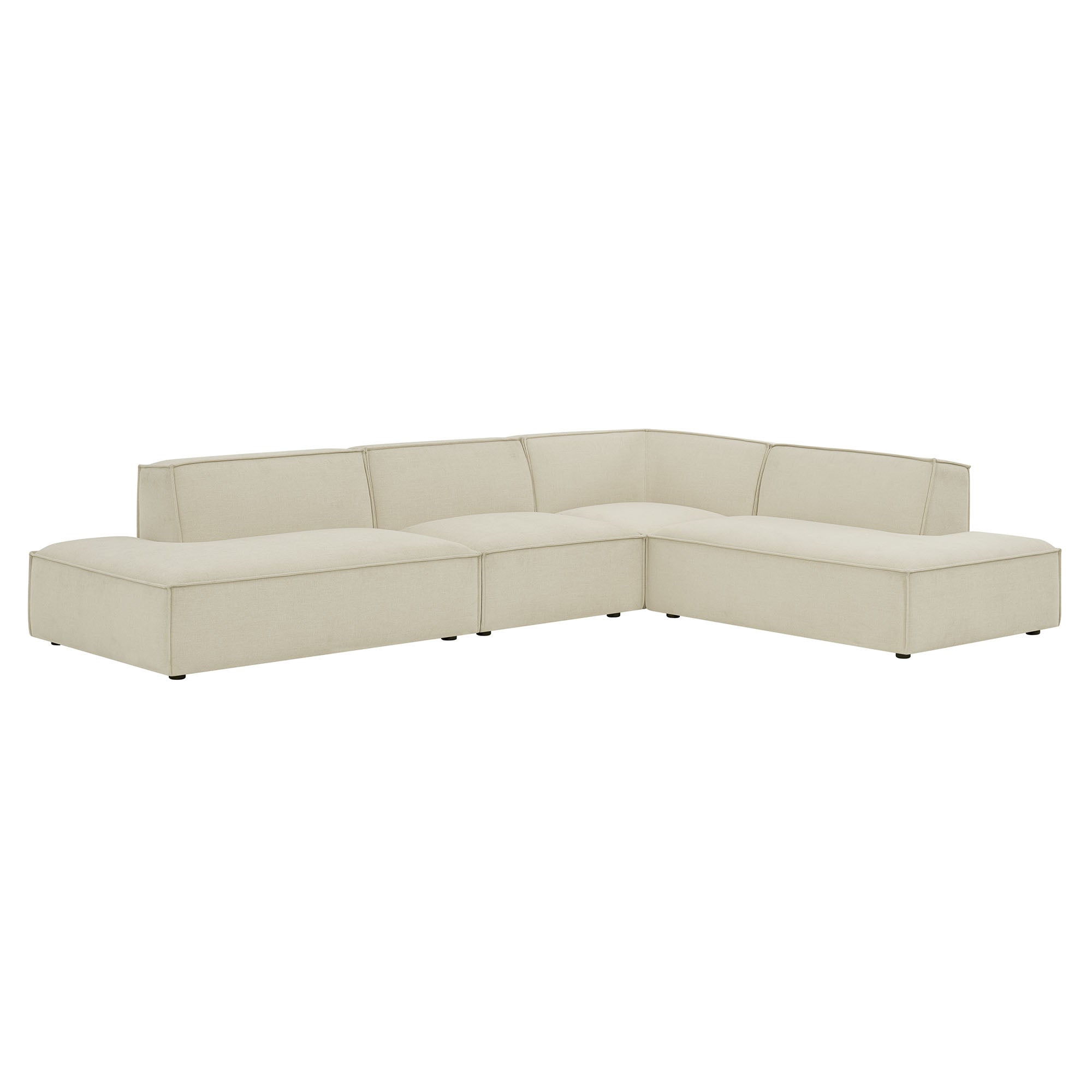 Modway EEI-7413 Restore 4-Piece Performance Fabric Upholstered Modular L-Shaped Armless Sectional Sofa