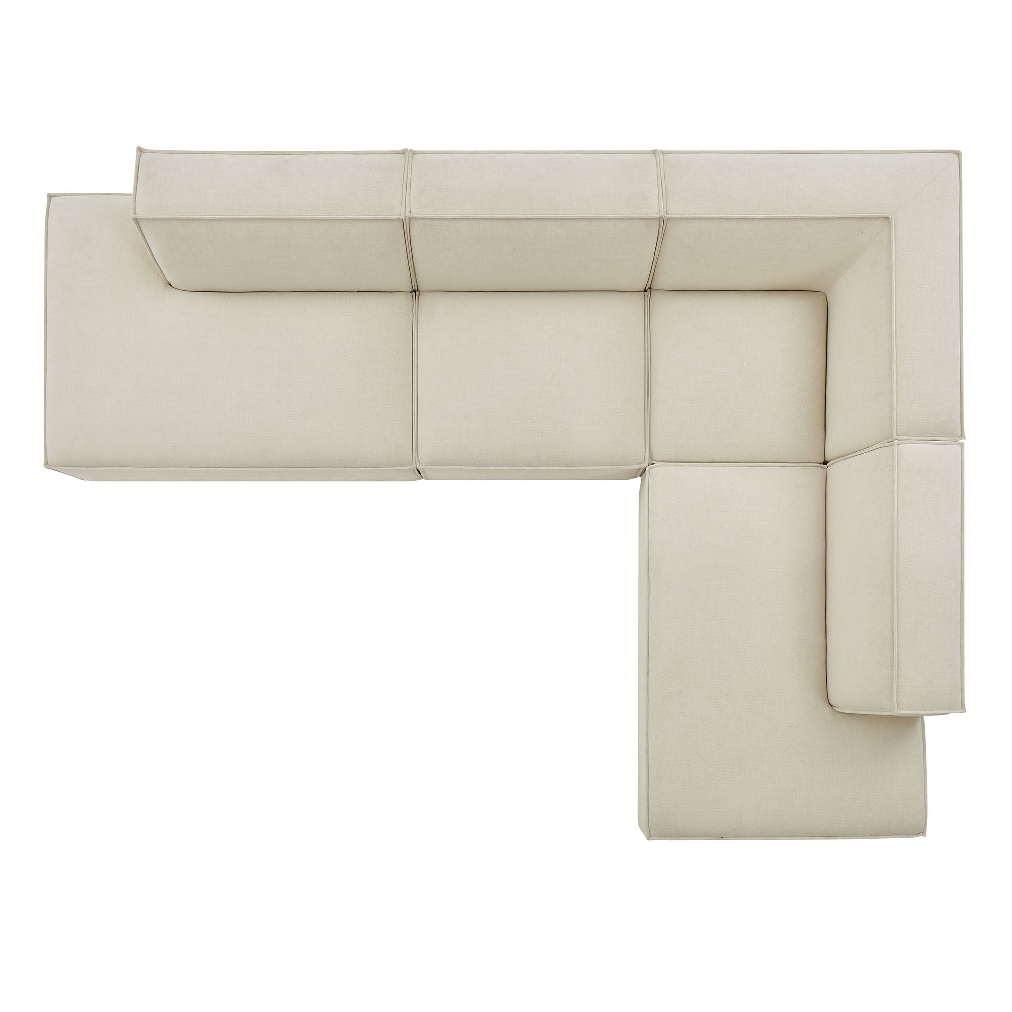 Modway EEI-7413 Restore 4-Piece Performance Fabric Upholstered Modular L-Shaped Armless Sectional Sofa