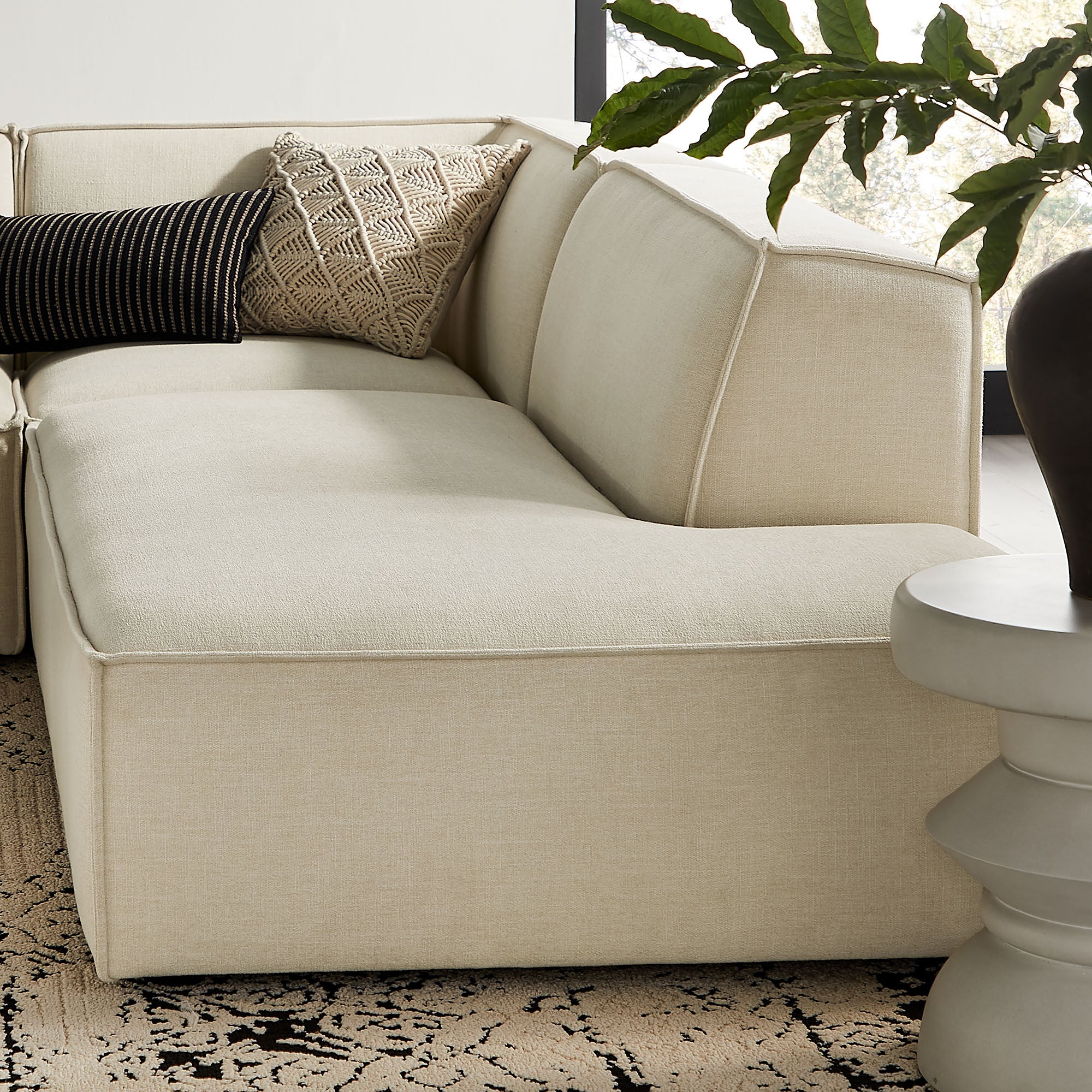Modway EEI-7413 Restore 4-Piece Performance Fabric Upholstered Modular L-Shaped Armless Sectional Sofa