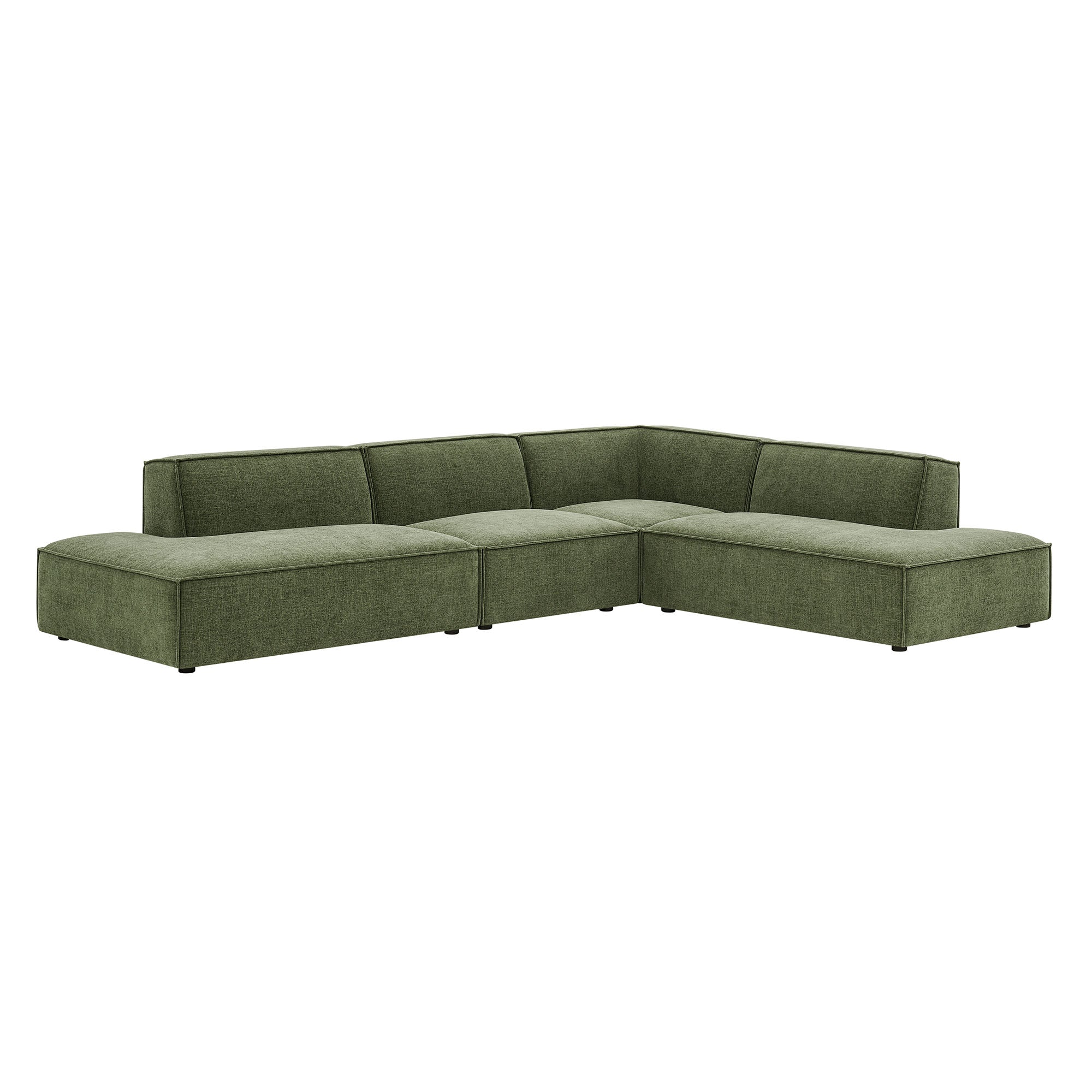 Modway EEI-7413 Restore 4-Piece Performance Fabric Upholstered Modular L-Shaped Armless Sectional Sofa