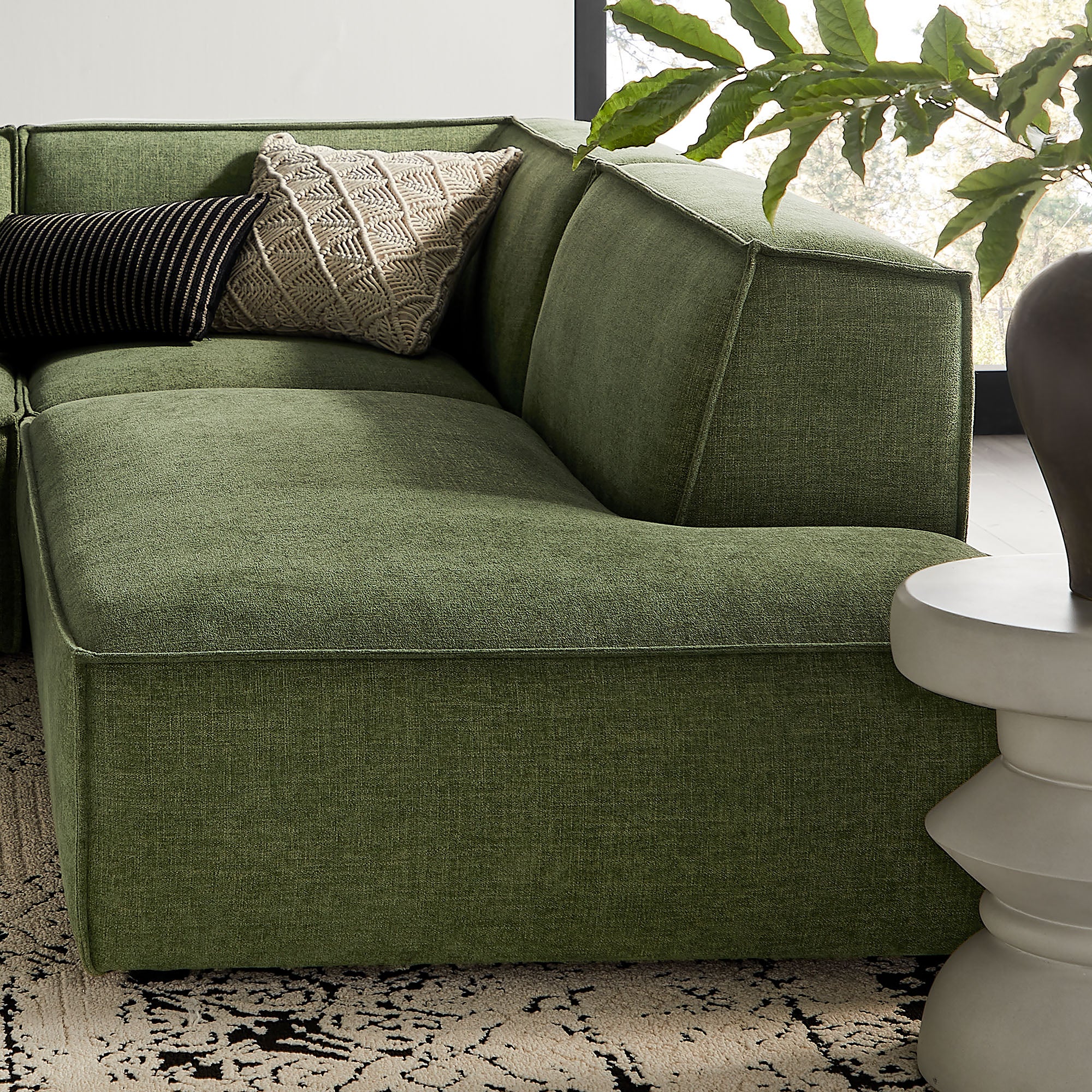 Modway EEI-7413 Restore 4-Piece Performance Fabric Upholstered Modular L-Shaped Armless Sectional Sofa