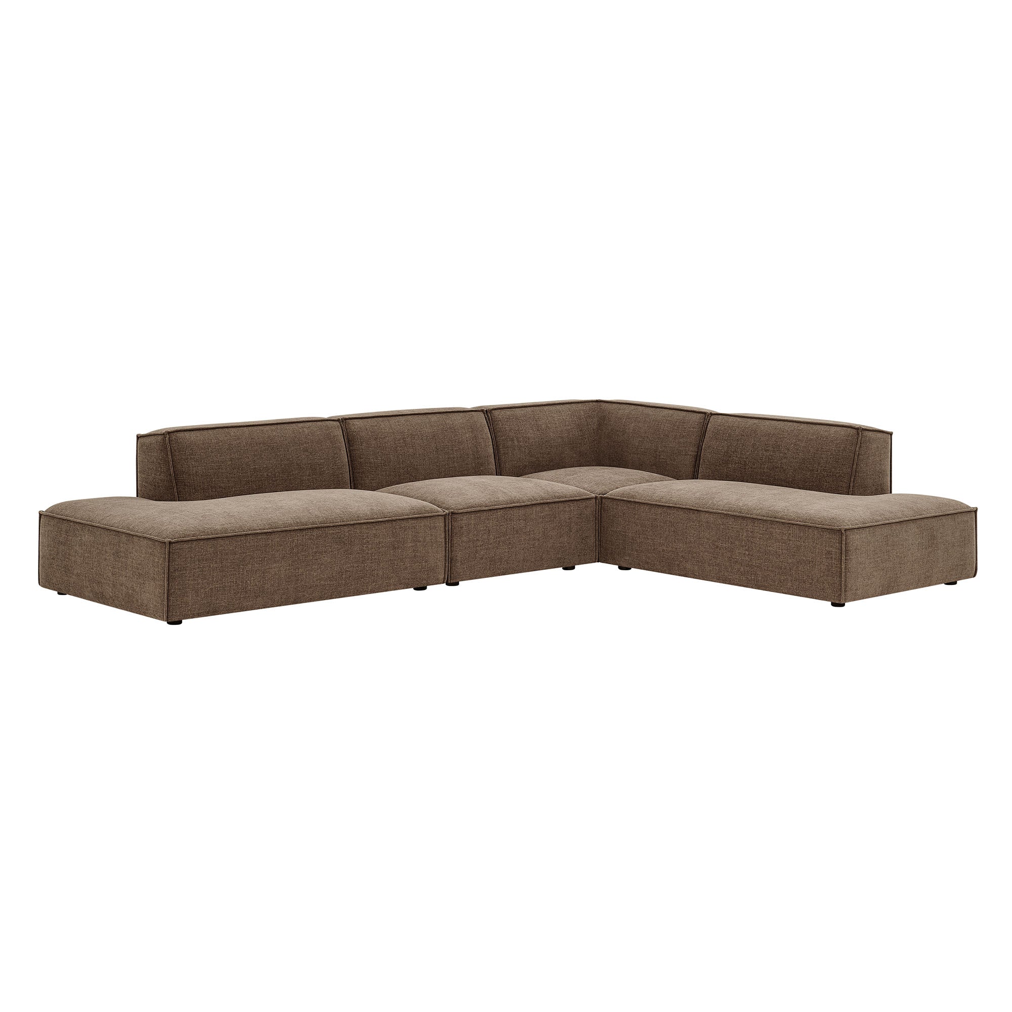Modway EEI-7413 Restore 4-Piece Performance Fabric Upholstered Modular L-Shaped Armless Sectional Sofa