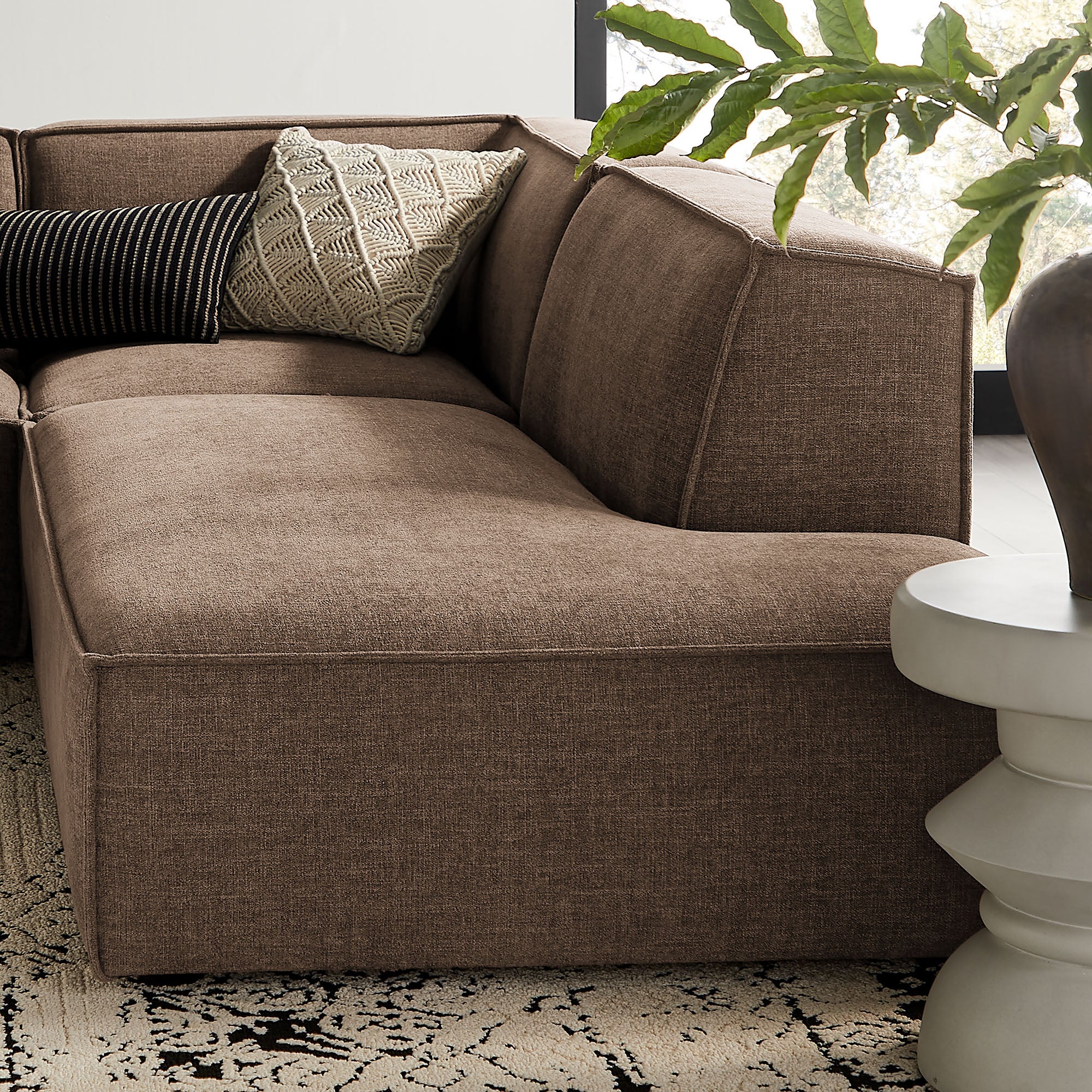 Modway EEI-7413 Restore 4-Piece Performance Fabric Upholstered Modular L-Shaped Armless Sectional Sofa