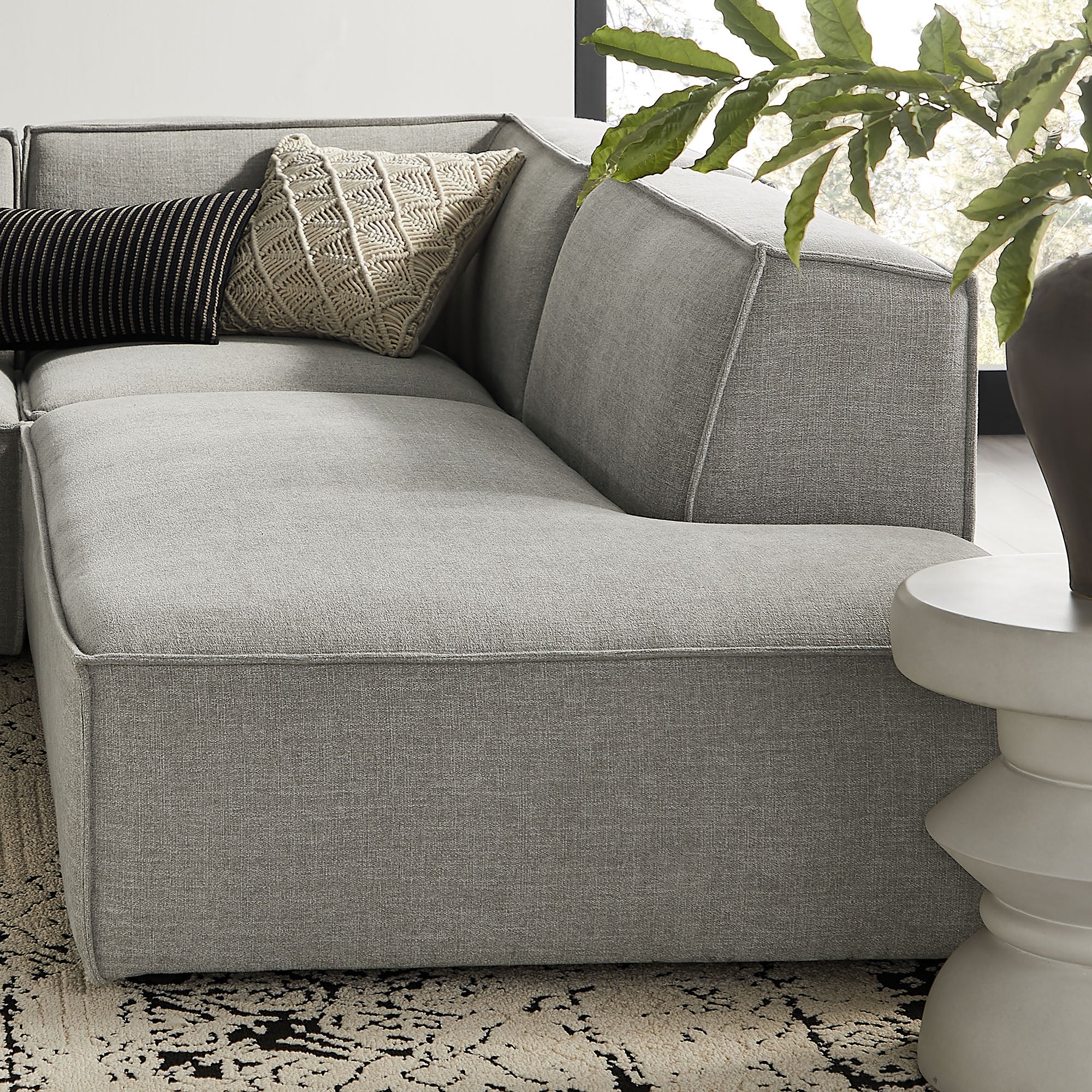 Modway EEI-7413 Restore 4-Piece Performance Fabric Upholstered Modular L-Shaped Armless Sectional Sofa