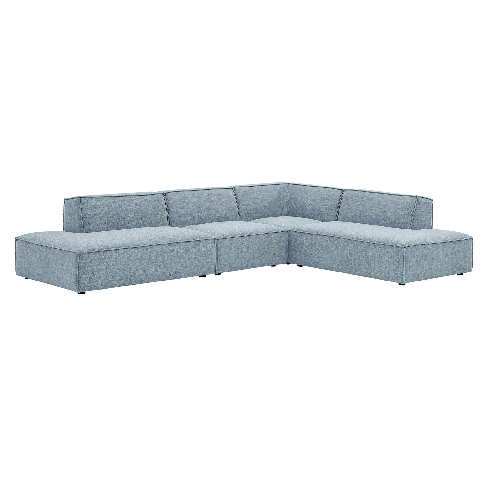 Modway EEI-7413 Restore 4-Piece Performance Fabric Upholstered Modular L-Shaped Armless Sectional Sofa