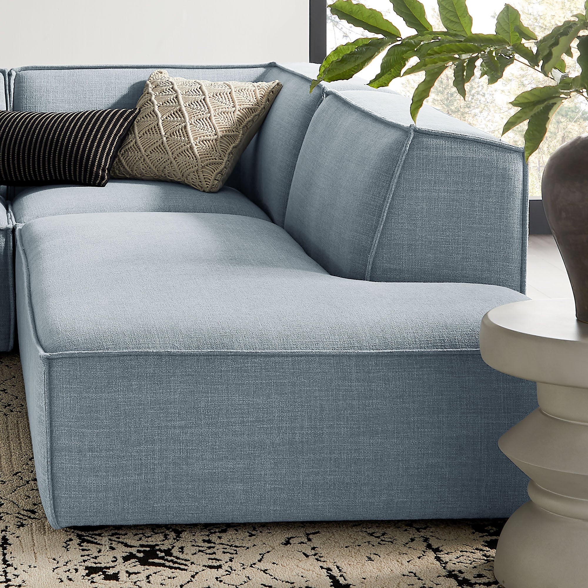 Modway EEI-7413 Restore 4-Piece Performance Fabric Upholstered Modular L-Shaped Armless Sectional Sofa