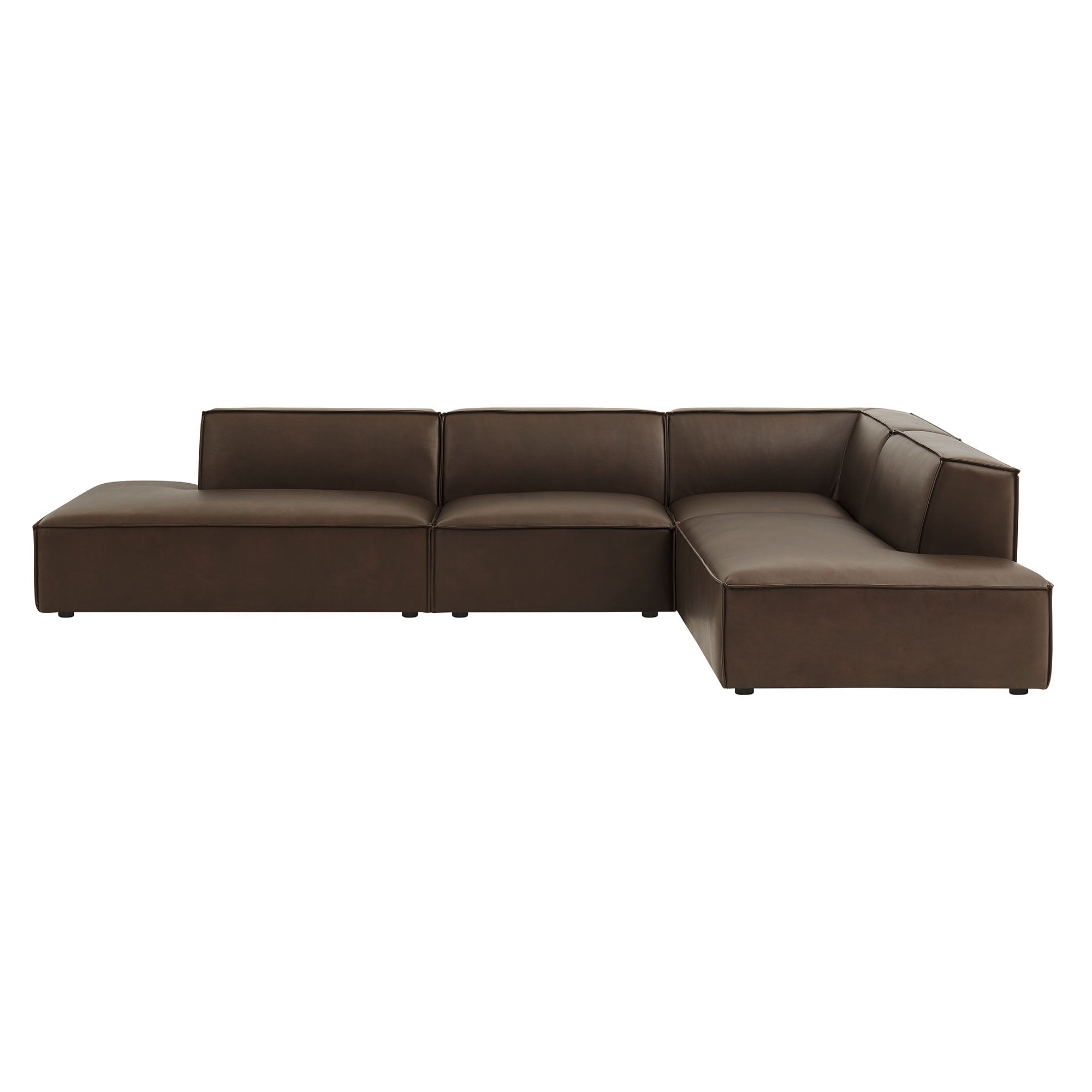 Modway EEI-7414 Restore 4-Piece Vegan Leather Modular L-Shaped Armless Sectional Sofa
