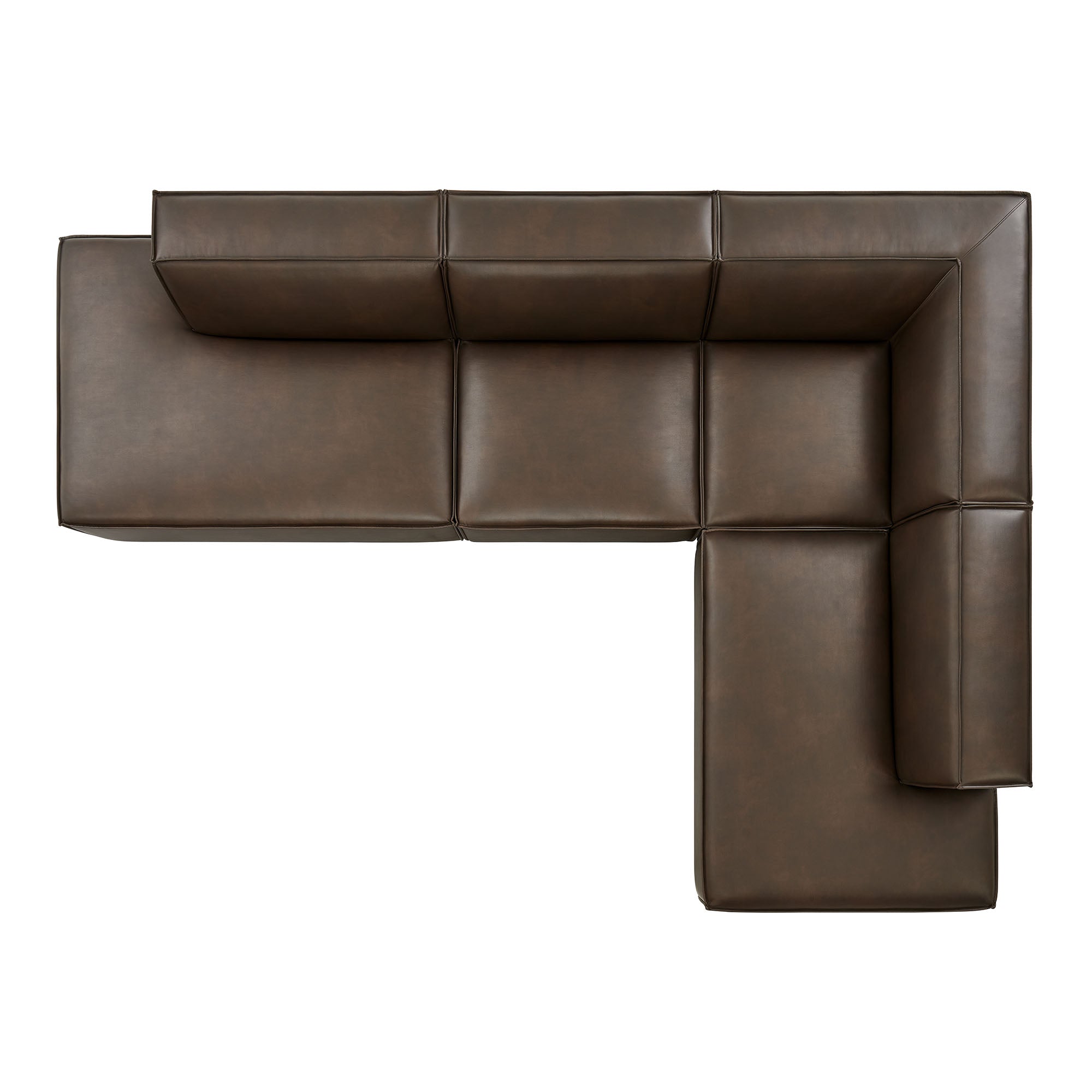 Modway EEI-7414 Restore 4-Piece Vegan Leather Modular L-Shaped Armless Sectional Sofa