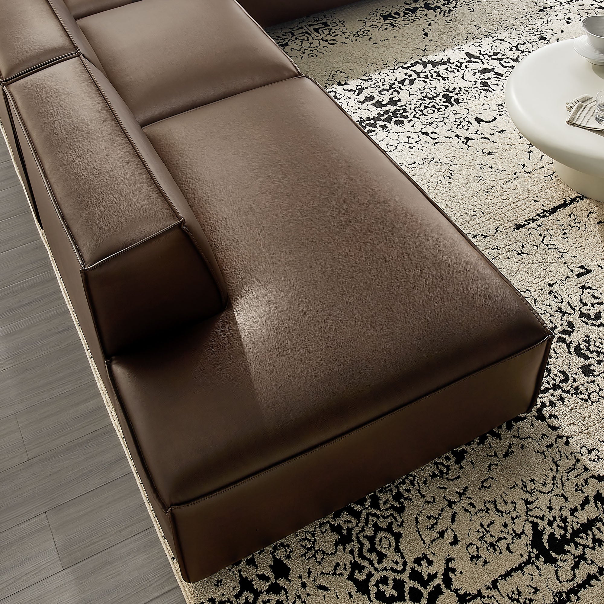 Modway EEI-7414 Restore 4-Piece Vegan Leather Modular L-Shaped Armless Sectional Sofa