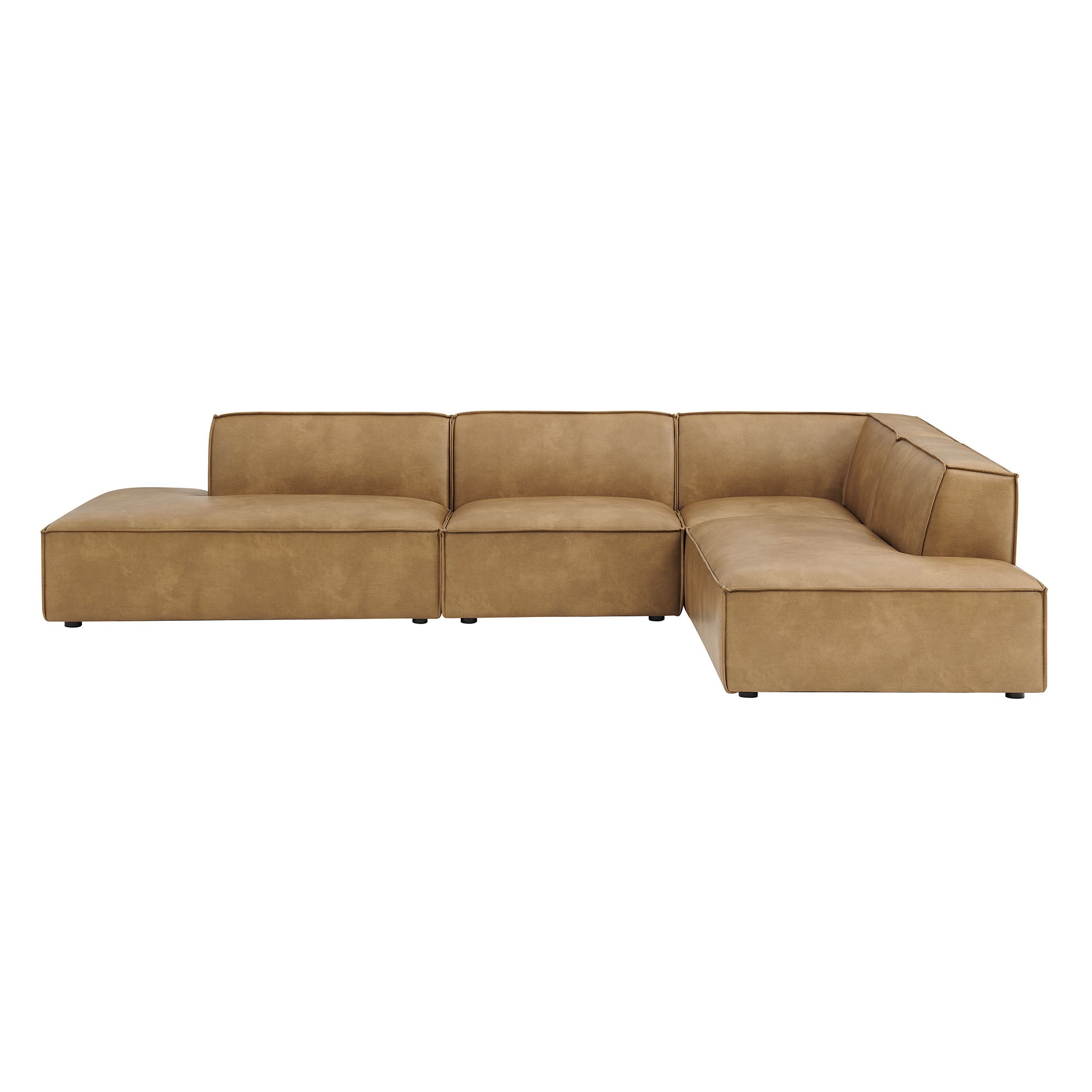Modway EEI-7414 Restore 4-Piece Vegan Leather Modular L-Shaped Armless Sectional Sofa