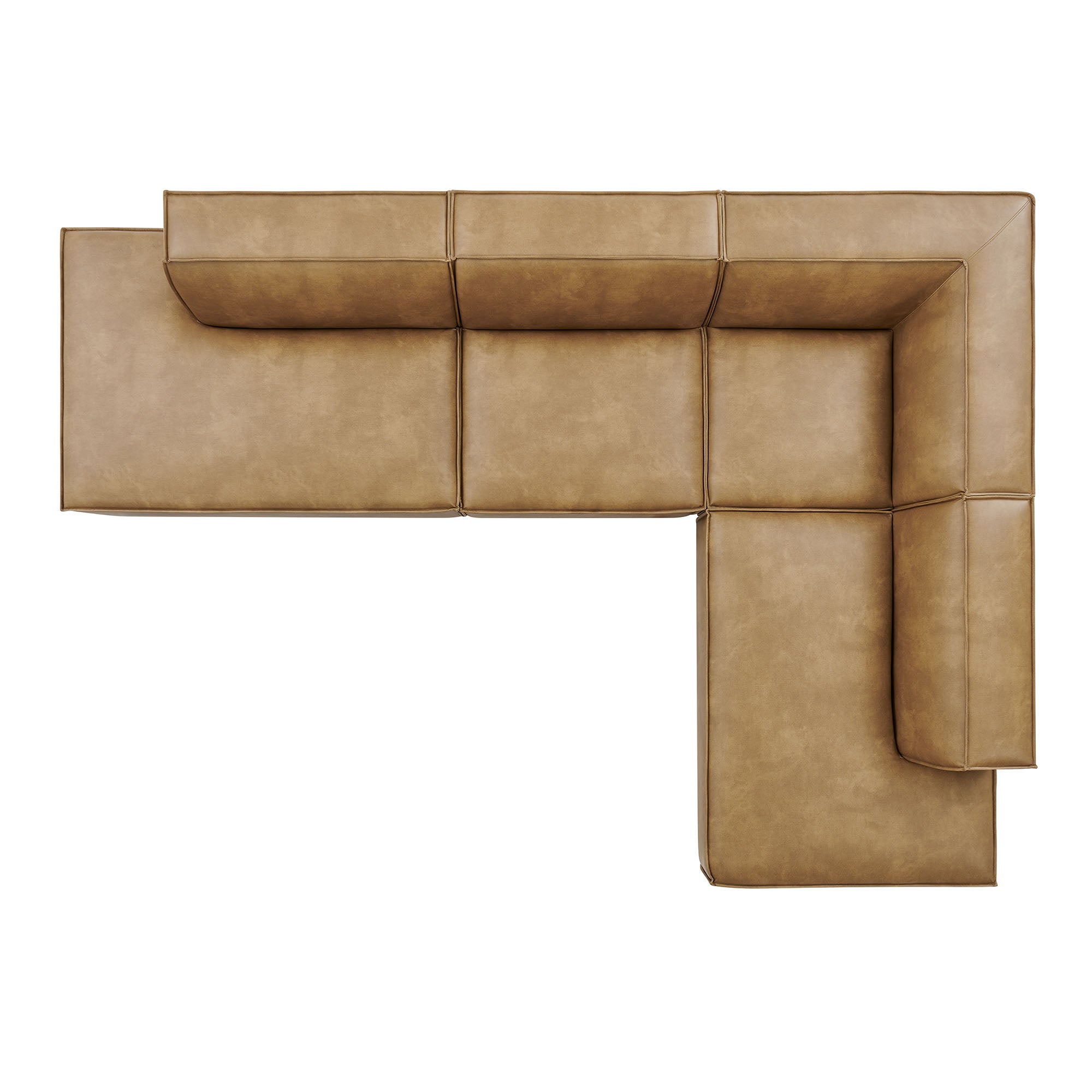 Modway EEI-7414 Restore 4-Piece Vegan Leather Modular L-Shaped Armless Sectional Sofa