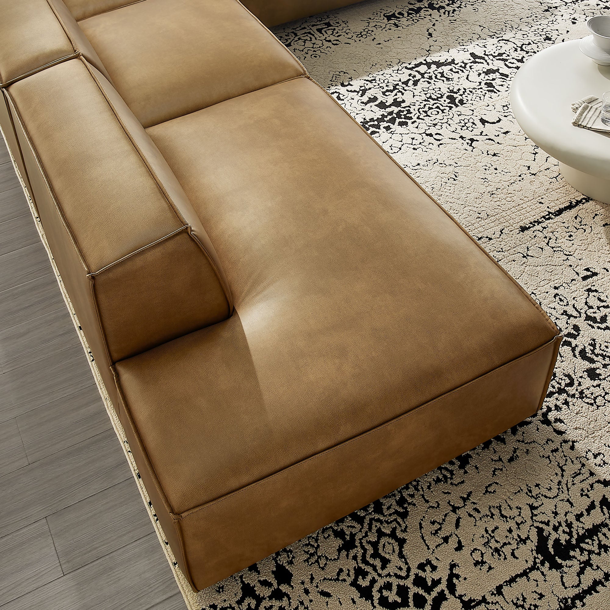 Modway EEI-7414 Restore 4-Piece Vegan Leather Modular L-Shaped Armless Sectional Sofa