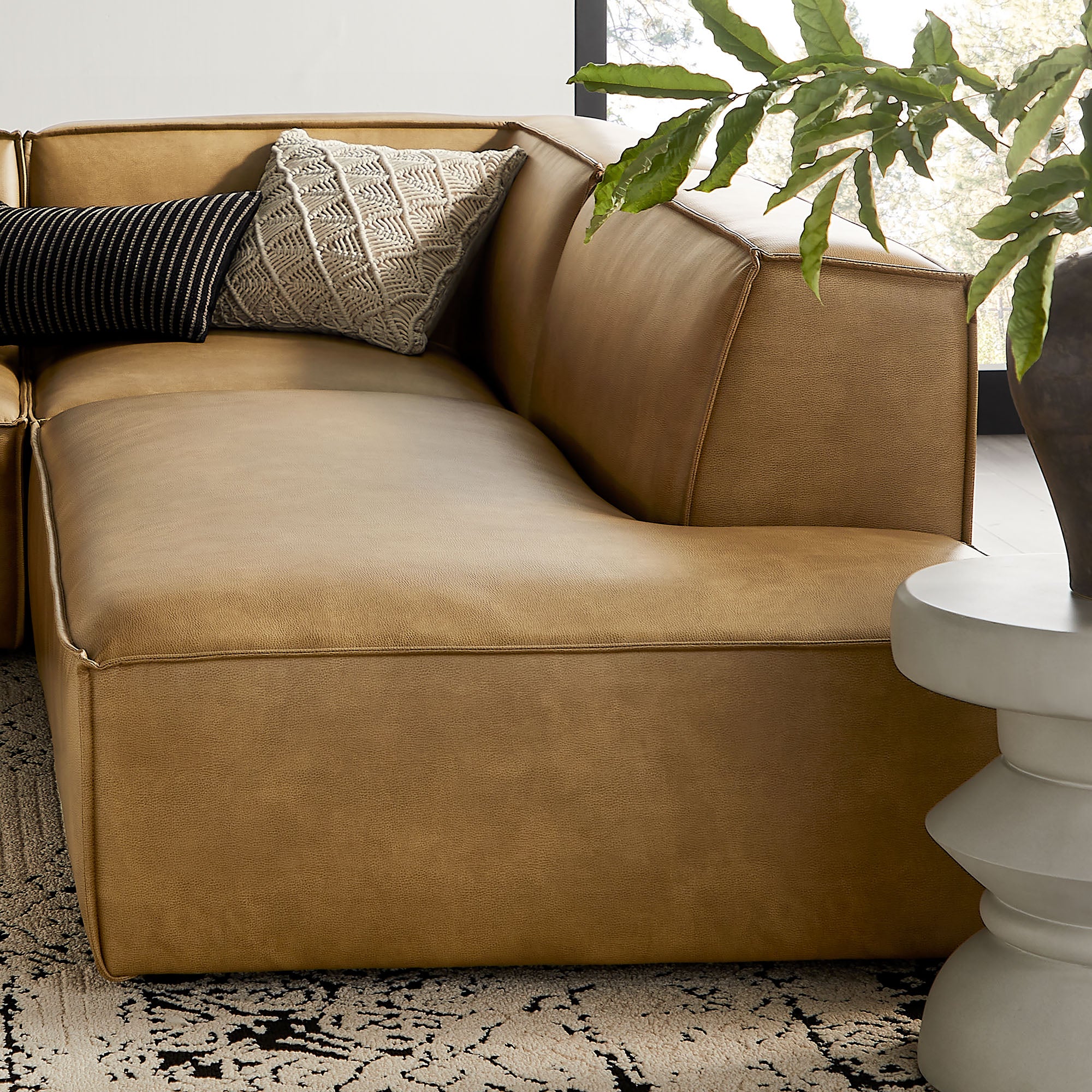 Modway EEI-7414 Restore 4-Piece Vegan Leather Modular L-Shaped Armless Sectional Sofa