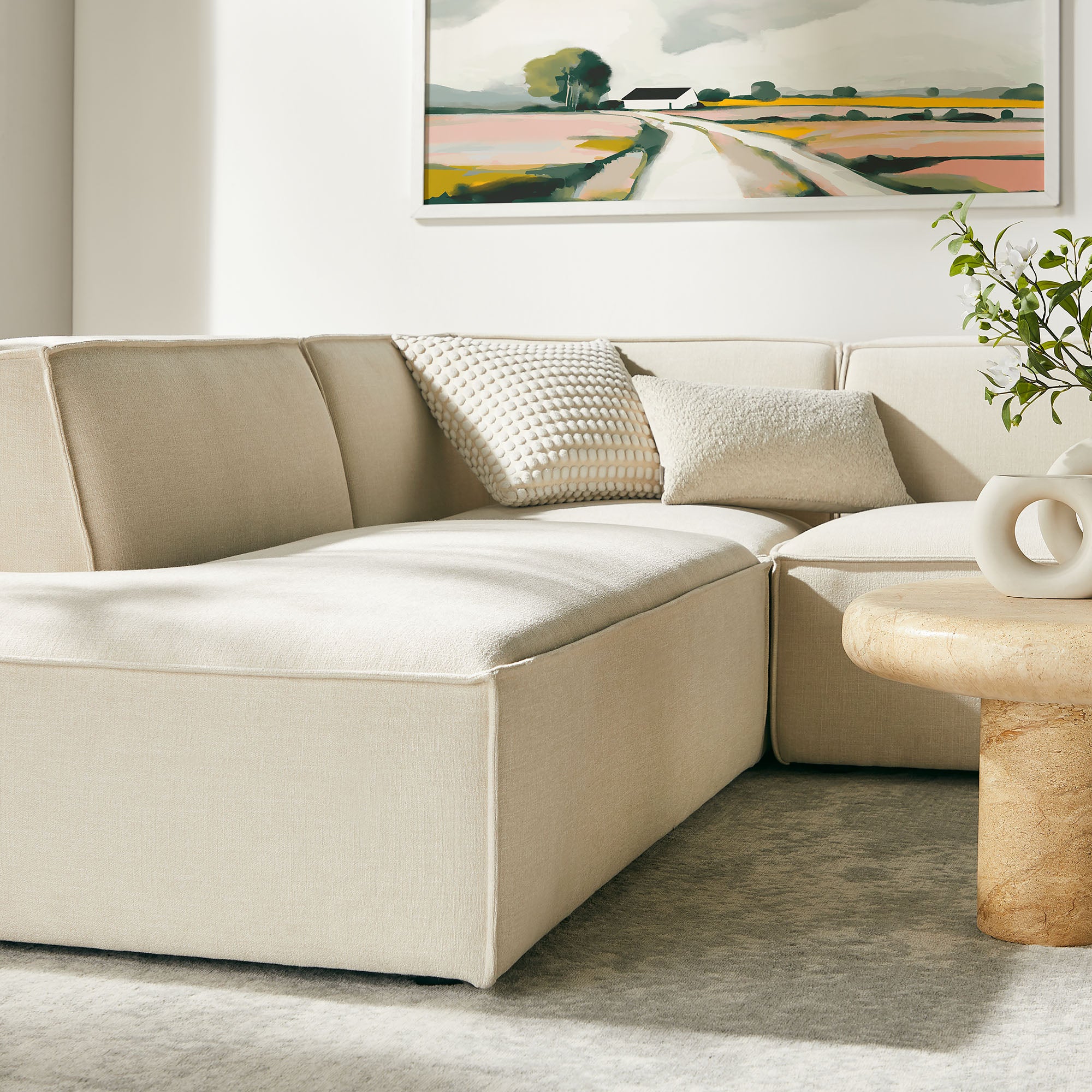 Modway EEI-7415 Restore 6-Piece Performance Fabric Upholstered U-Shaped Sectional Sofa