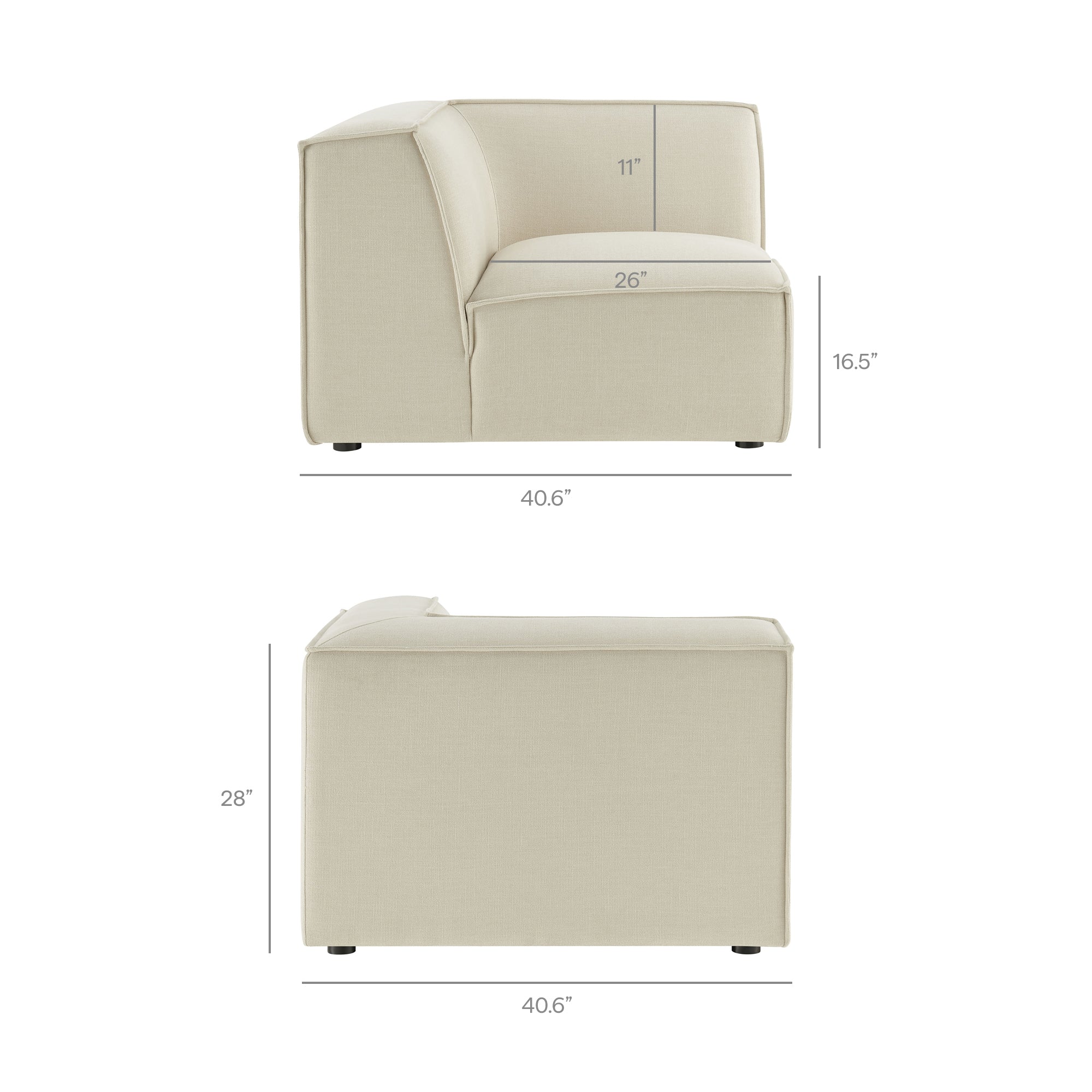 Modway EEI-7415 Restore 6-Piece Performance Fabric Upholstered U-Shaped Sectional Sofa