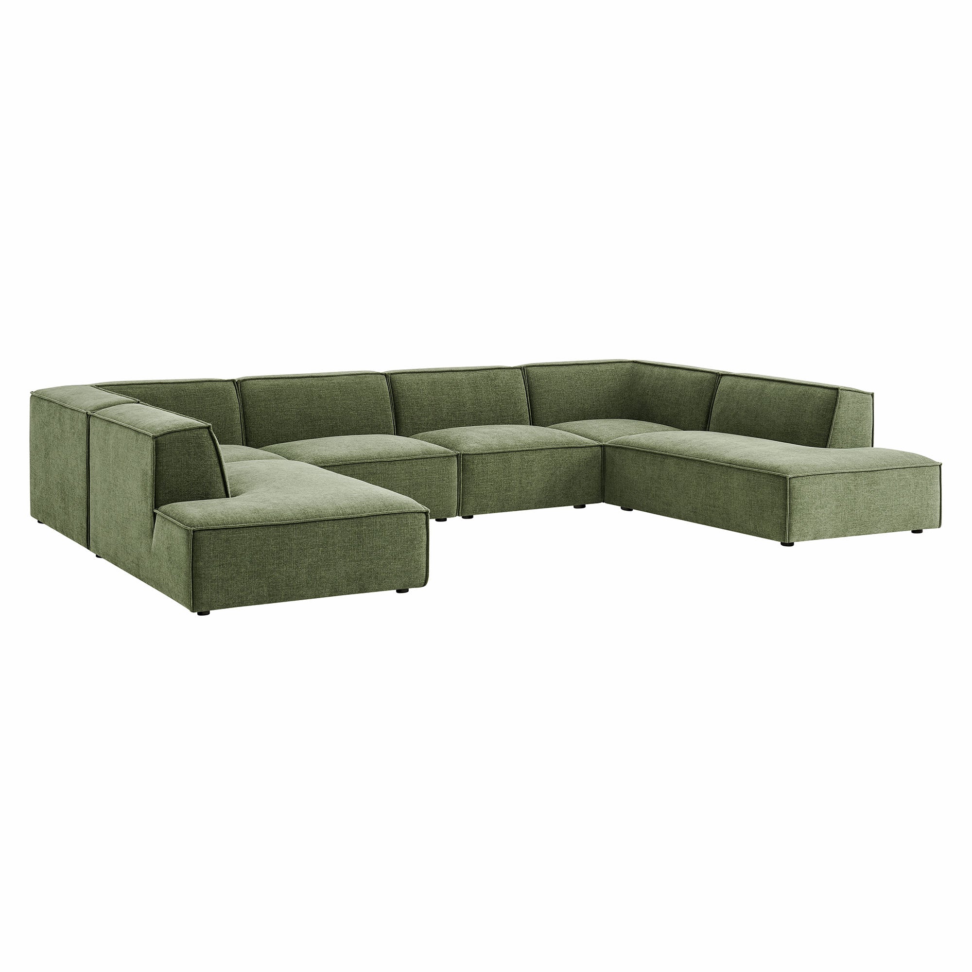 Modway EEI-7415 Restore 6-Piece Performance Fabric Upholstered U-Shaped Sectional Sofa