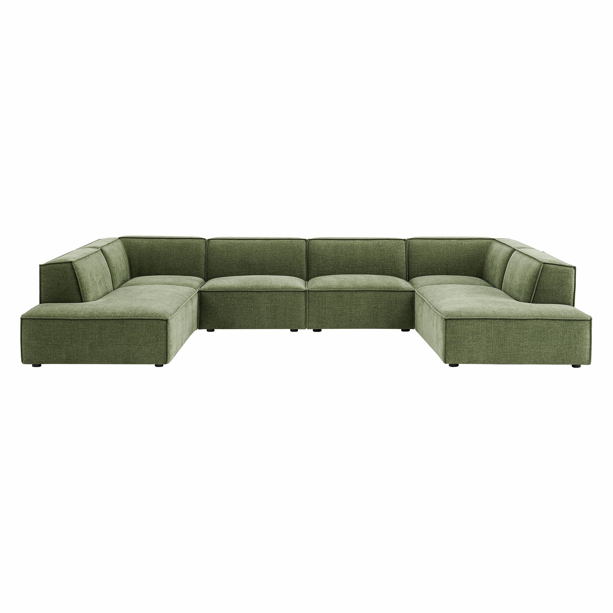 Modway EEI-7415 Restore 6-Piece Performance Fabric Upholstered U-Shaped Sectional Sofa