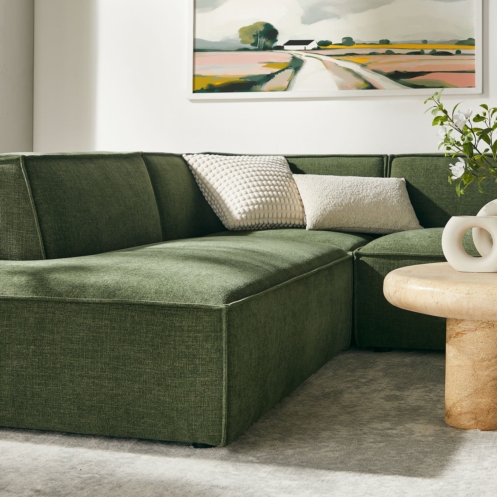 Modway EEI-7415 Restore 6-Piece Performance Fabric Upholstered U-Shaped Sectional Sofa