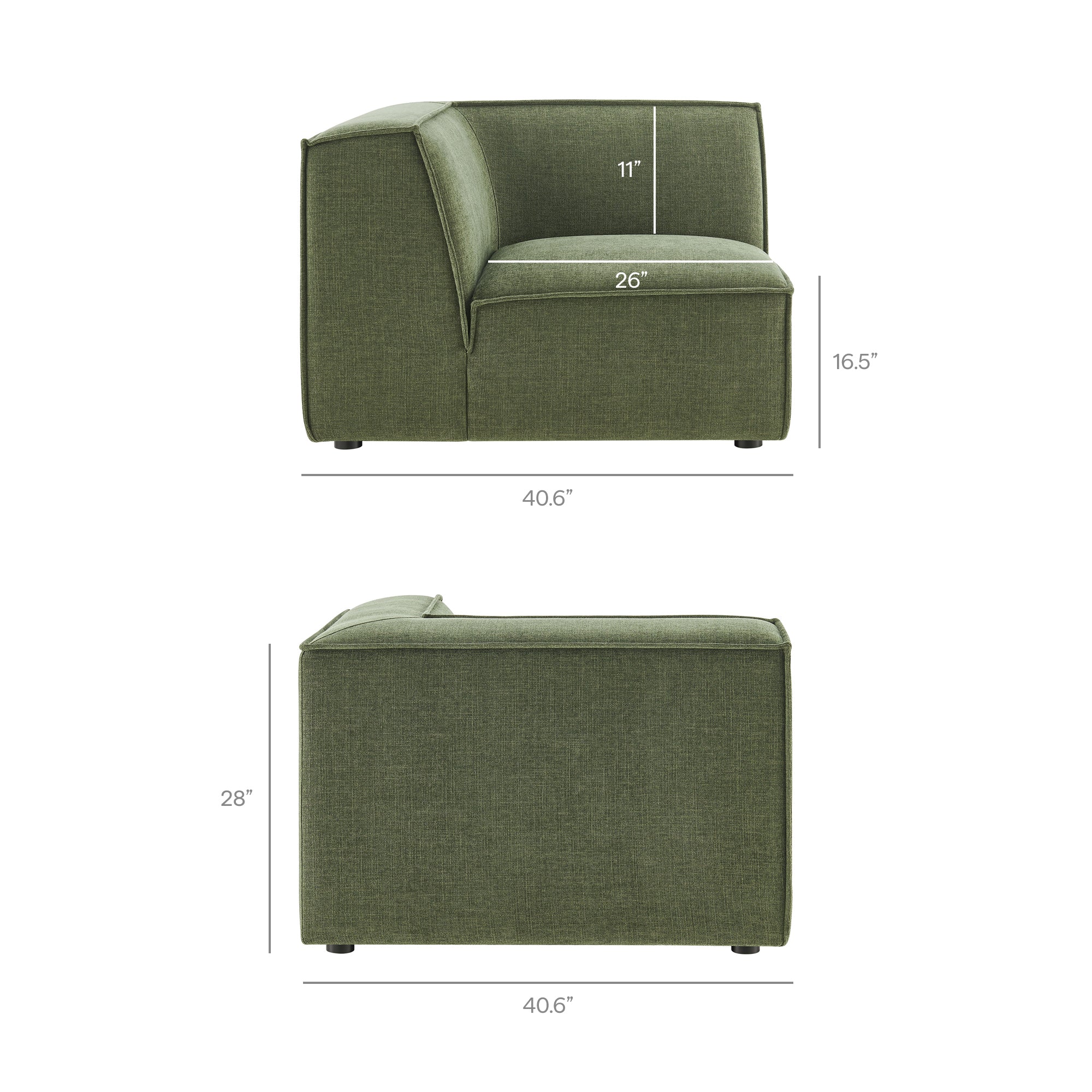 Modway EEI-7415 Restore 6-Piece Performance Fabric Upholstered U-Shaped Sectional Sofa