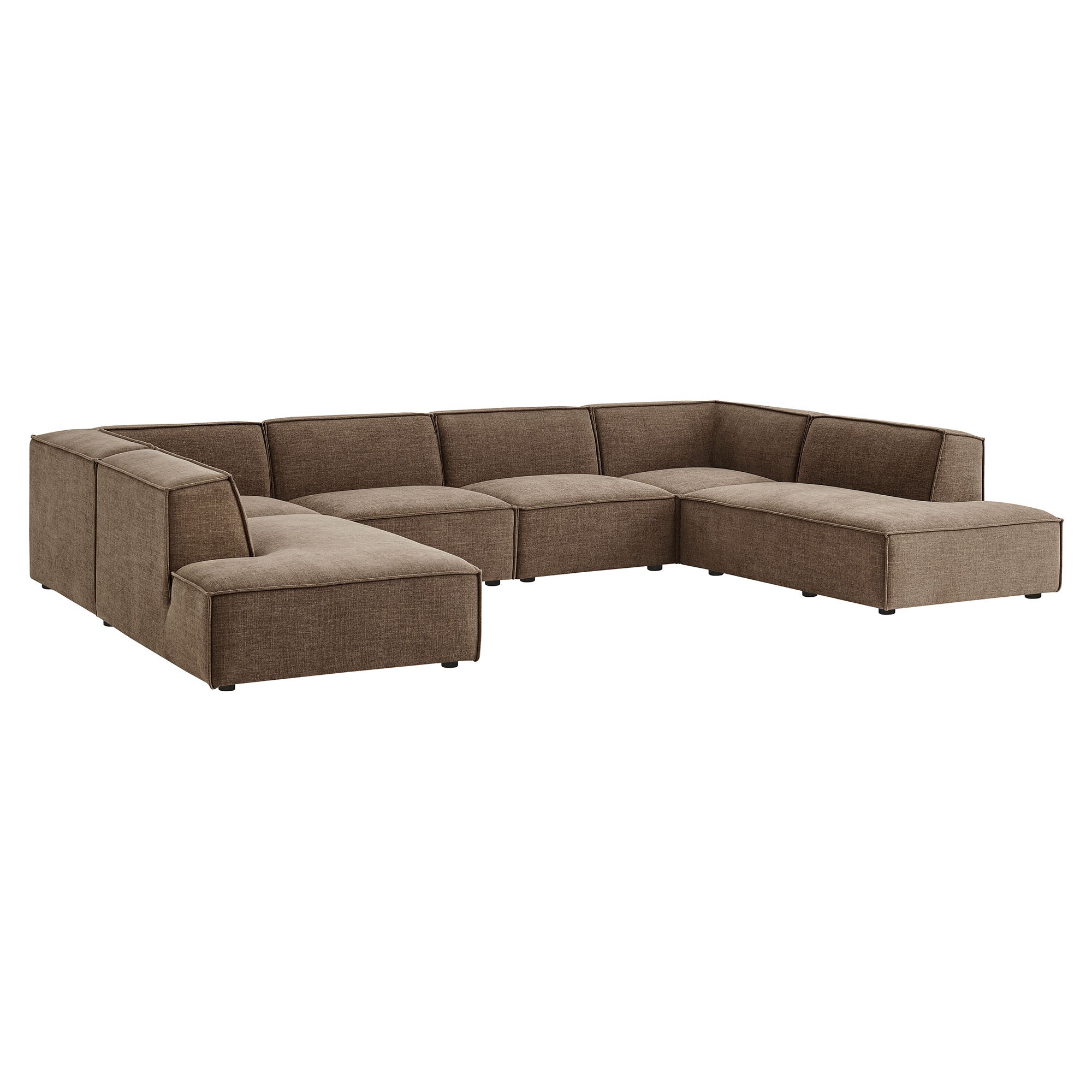Modway EEI-7415 Restore 6-Piece Performance Fabric Upholstered U-Shaped Sectional Sofa