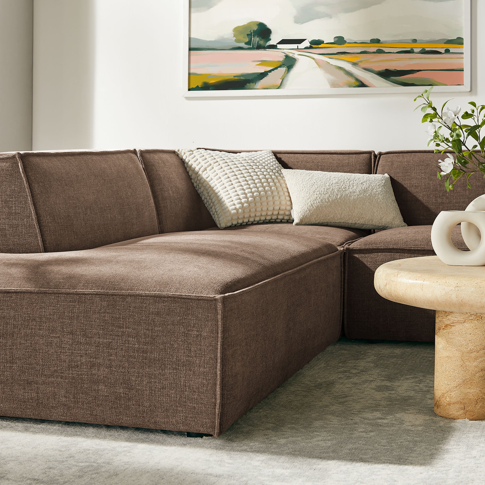 Modway EEI-7415 Restore 6-Piece Performance Fabric Upholstered U-Shaped Sectional Sofa