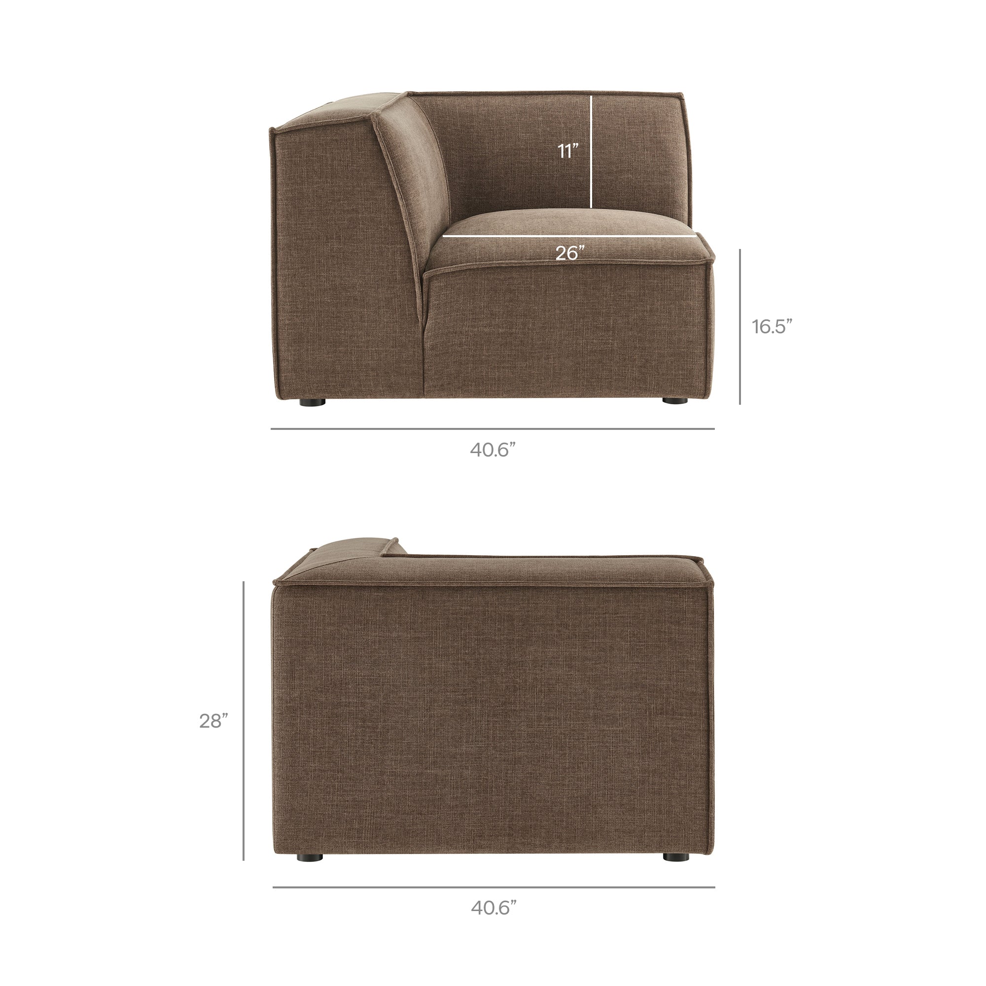 Modway EEI-7415 Restore 6-Piece Performance Fabric Upholstered U-Shaped Sectional Sofa