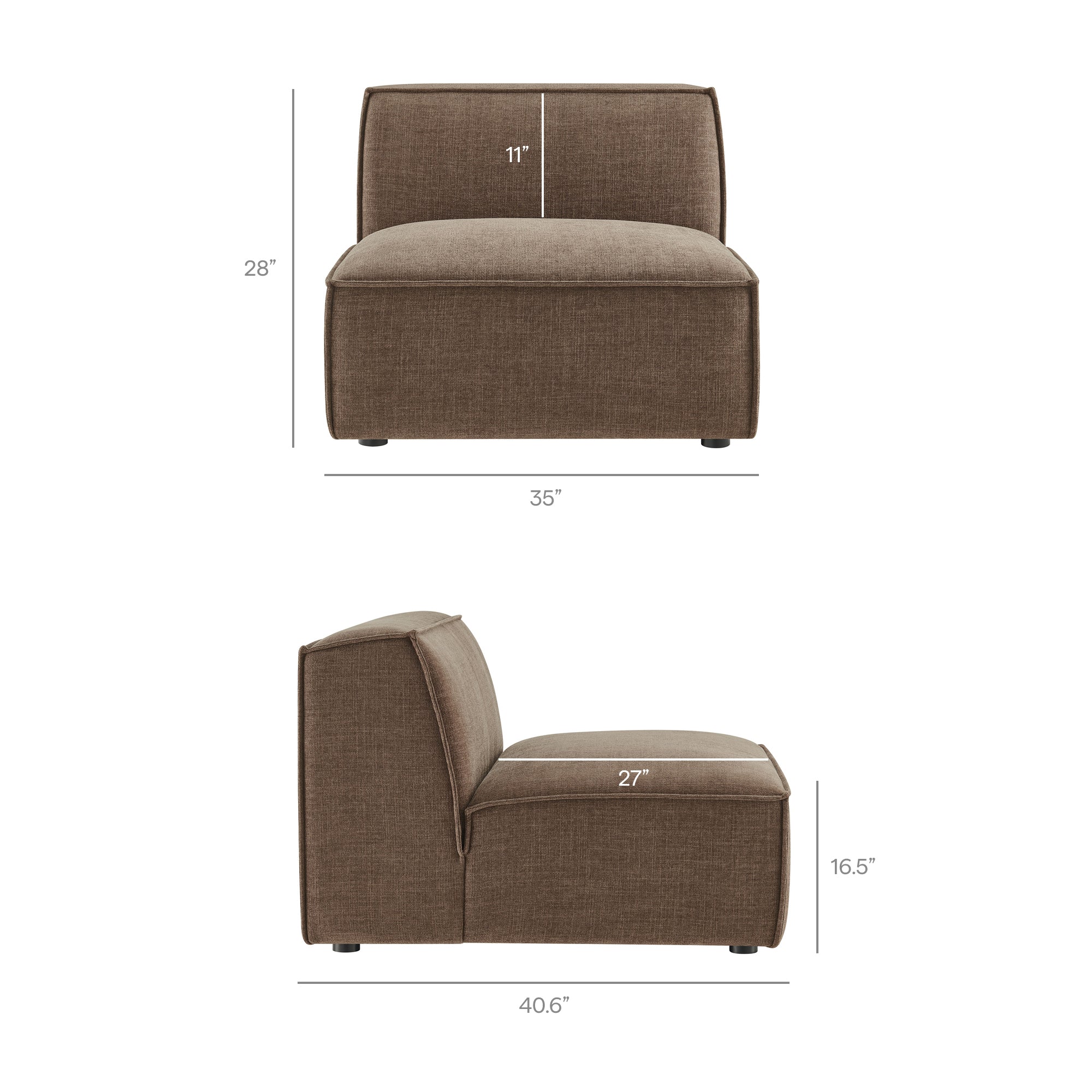 Modway EEI-7415 Restore 6-Piece Performance Fabric Upholstered U-Shaped Sectional Sofa