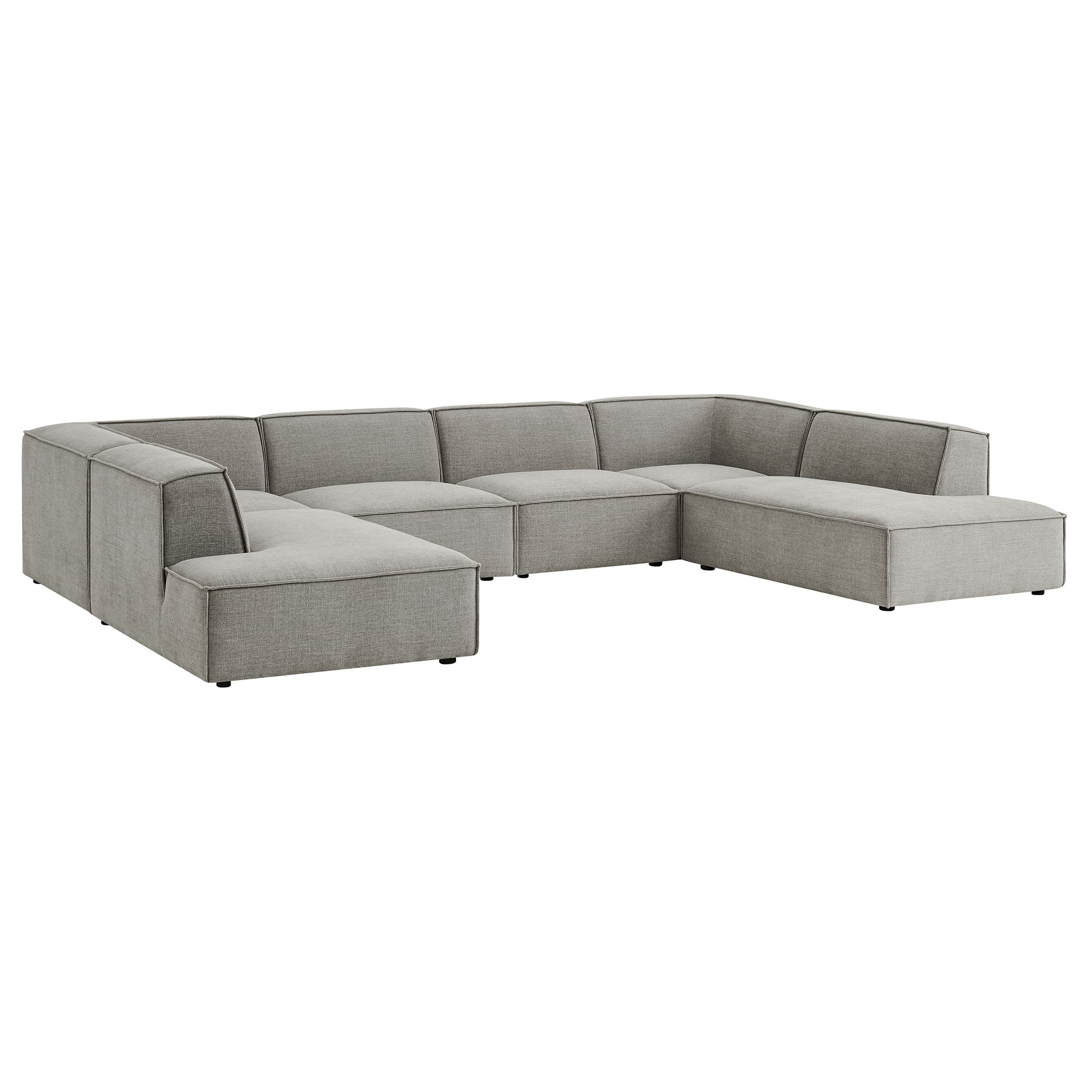 Modway EEI-7415 Restore 6-Piece Performance Fabric Upholstered U-Shaped Sectional Sofa