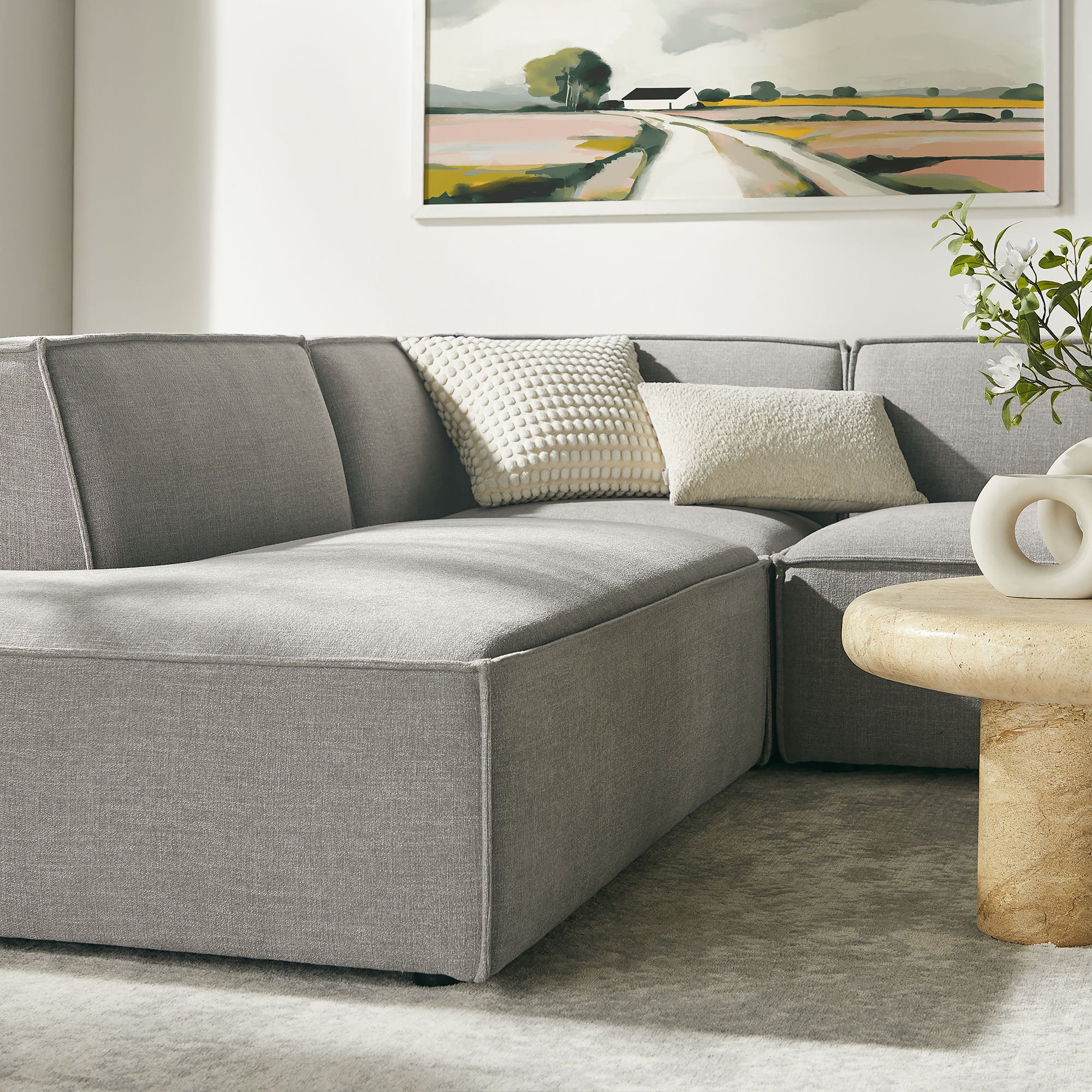 Modway EEI-7415 Restore 6-Piece Performance Fabric Upholstered U-Shaped Sectional Sofa