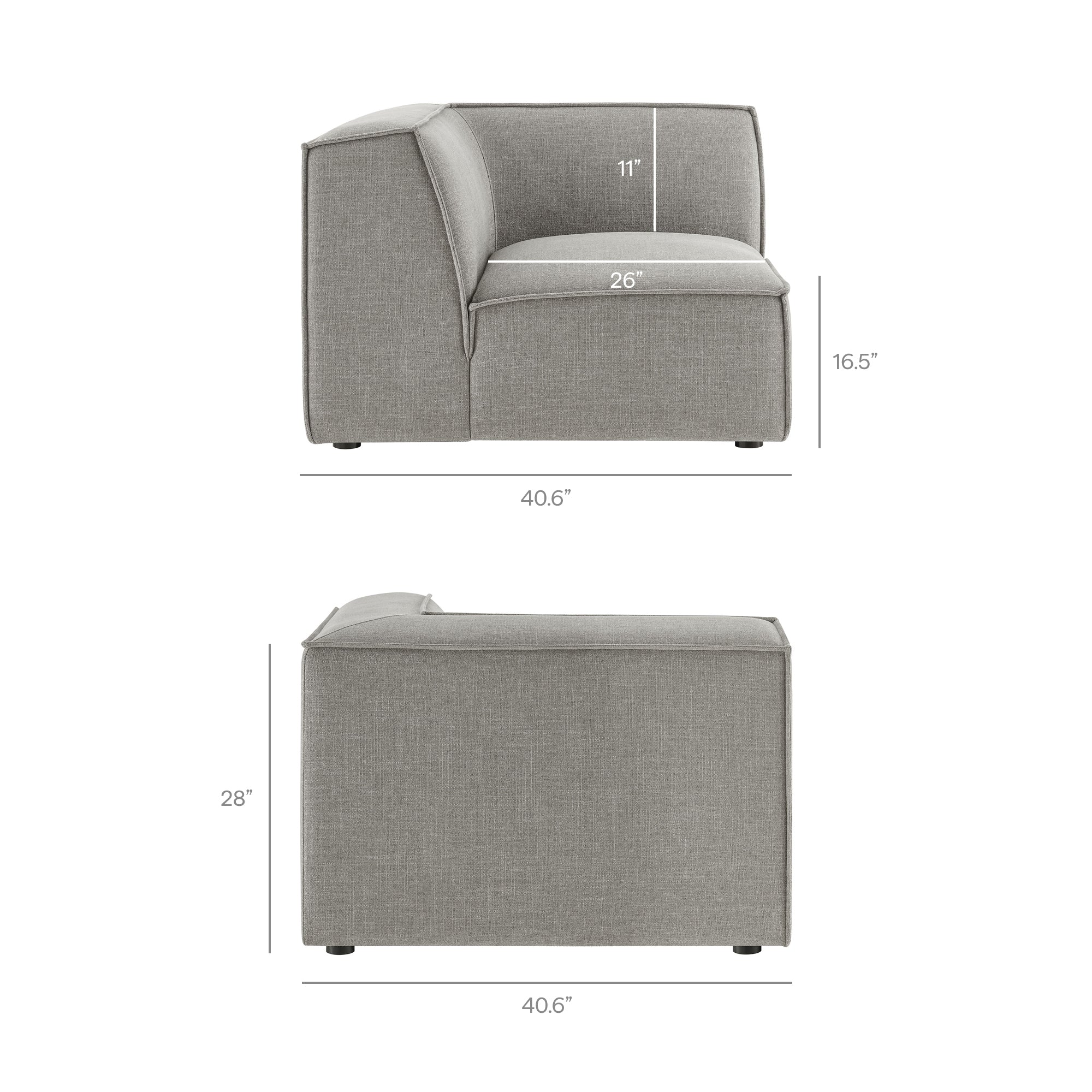 Modway EEI-7415 Restore 6-Piece Performance Fabric Upholstered U-Shaped Sectional Sofa